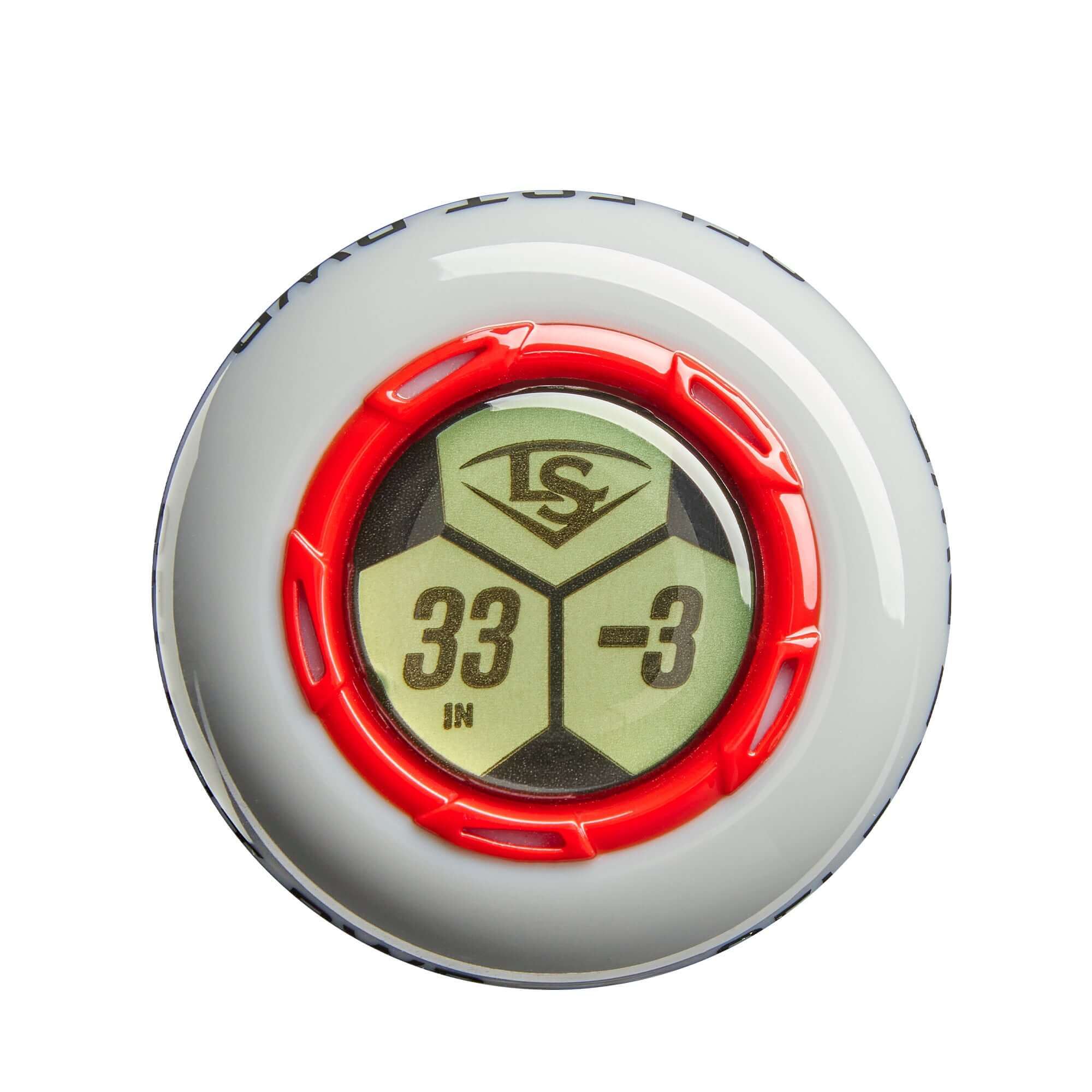 Close-up of Pro Design Knob on Select PWR BBCOR Bat, offering enhanced control, comfort, and swing leverage.