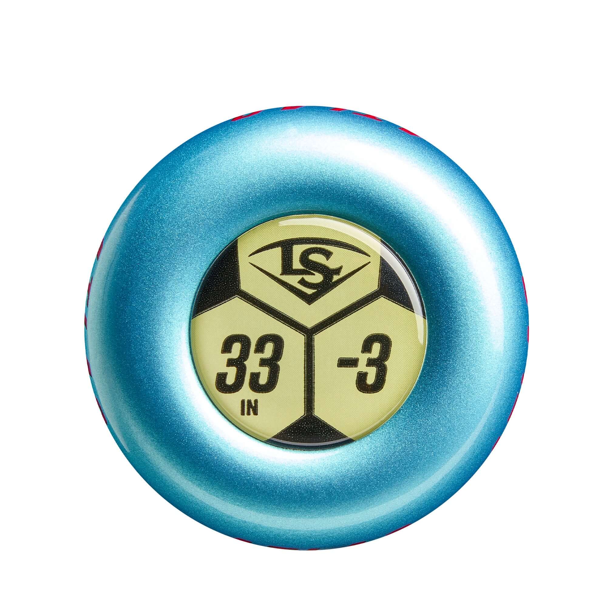 Close-up of Pro Design Knob on Atlas (-3) BBCOR Bat for enhanced comfort, grip control, and reduced hand stress.