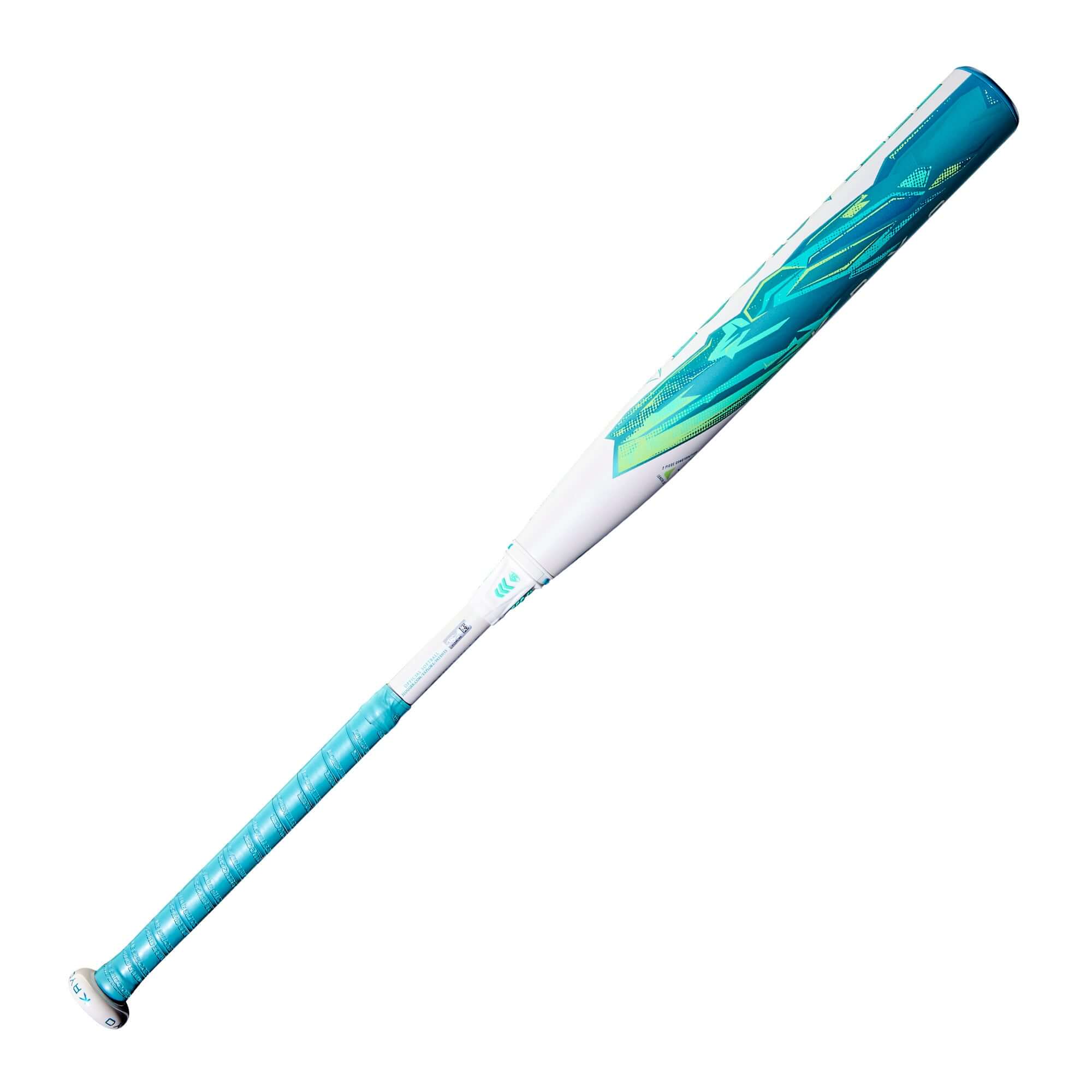2026 Louisville Slugger Kryo (-9) Fastpitch Softball Bat in teal and white design, ideal for elite players.