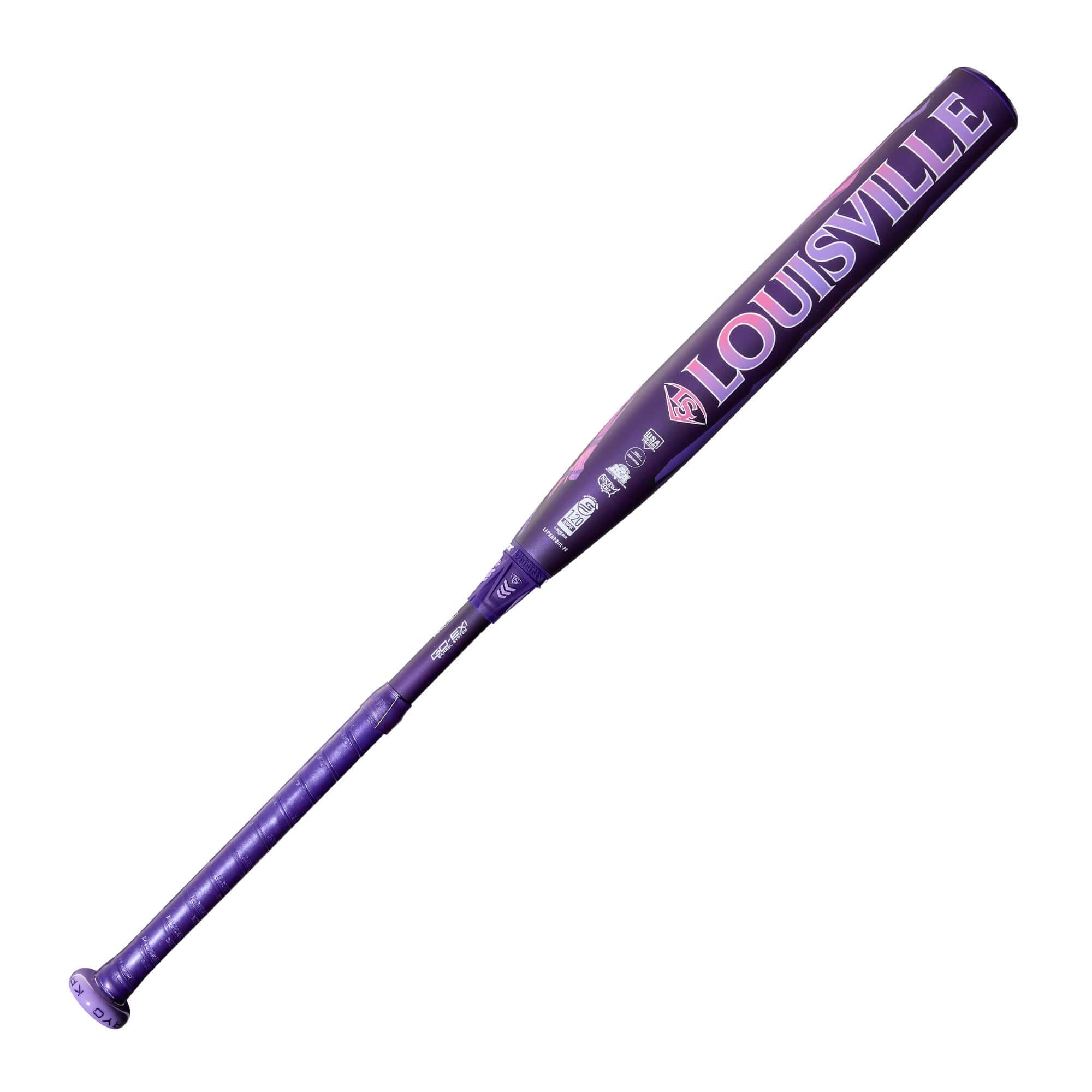 Back view of 2026 Louisville Slugger Kryo Thundernight Fastpitch Bat featuring GO-EX1 barrel
