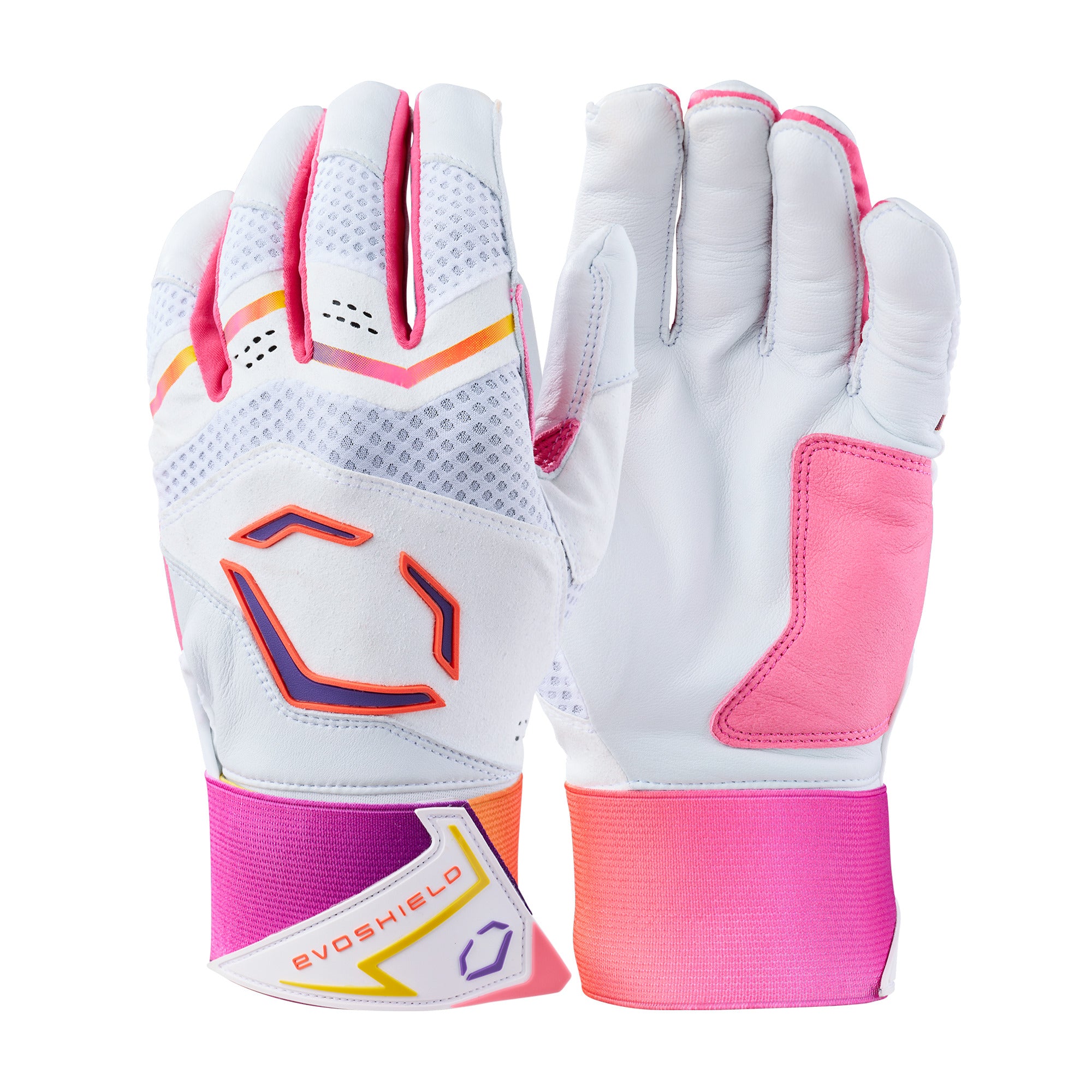 Evoshield X-SRZ Gradient Carbyne Youth Batting Gloves with Strap - TW/ORG/PPL