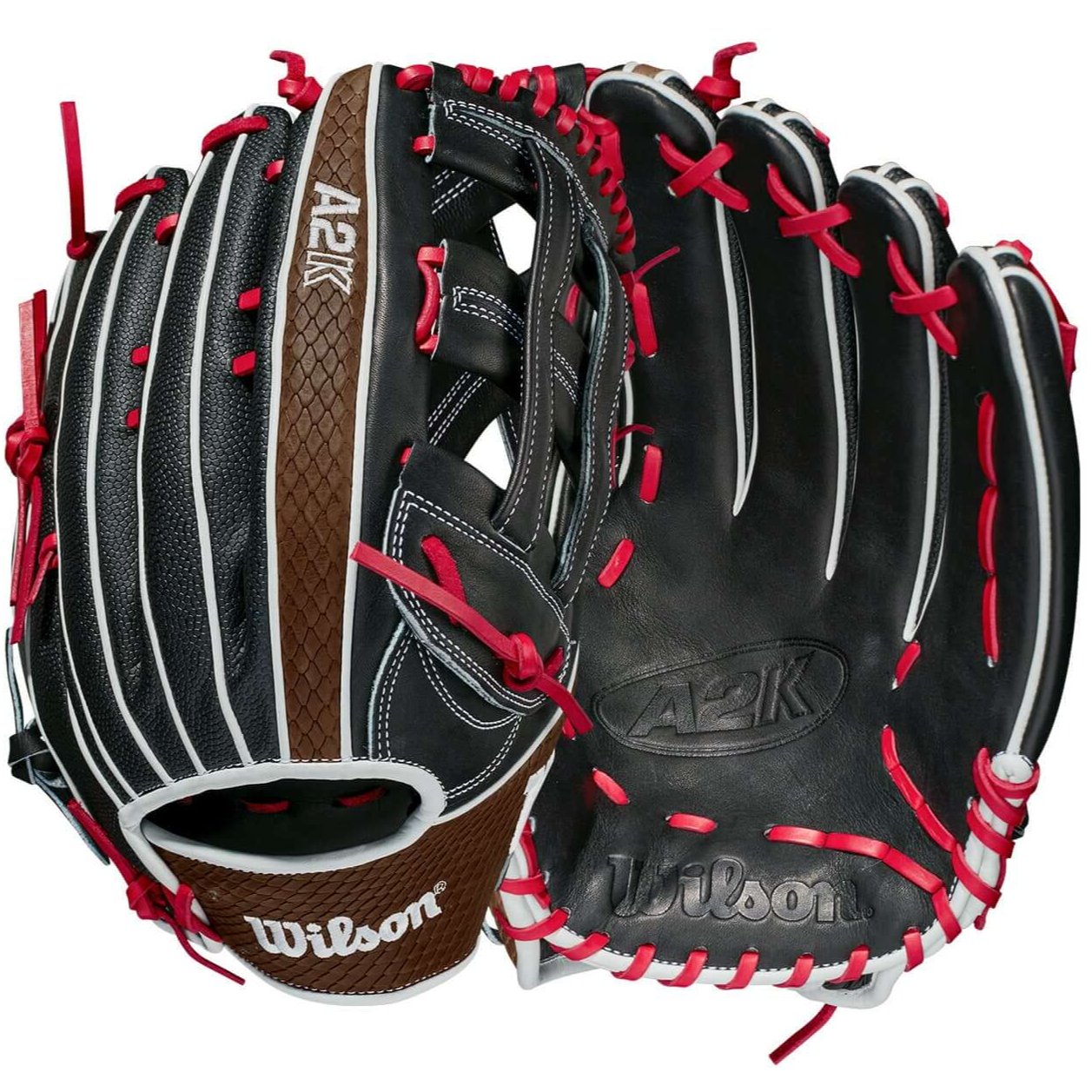 Wilson A2K 1799 Outfield Glove, 12.75, Black/Black/Saddle Tan, Pro Stock Select Leather, Dual Post Web