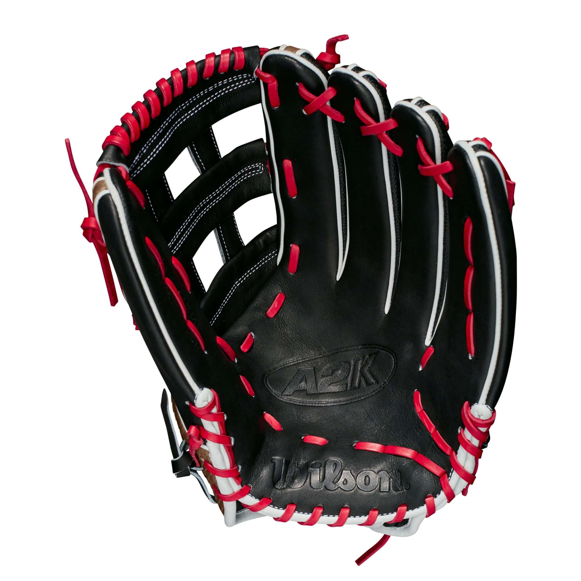 Wilson A2K 1799 outfield glove, 12.75, black and saddle tan, left-hand throw.