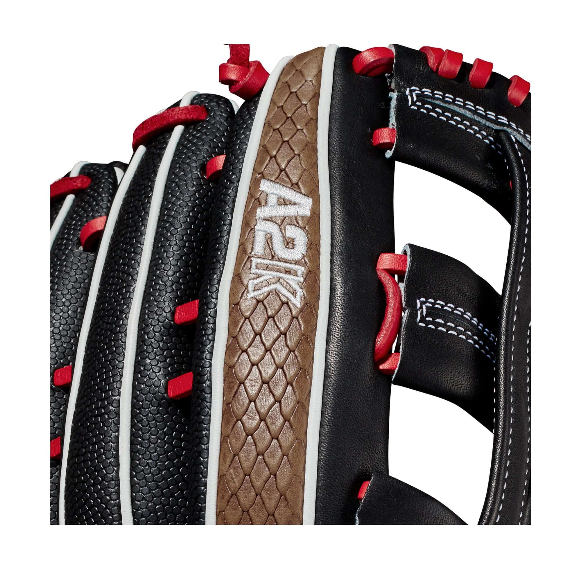 Wilson A2K 1799 outfield glove, 12.75, black and saddle tan, left-hand throw.