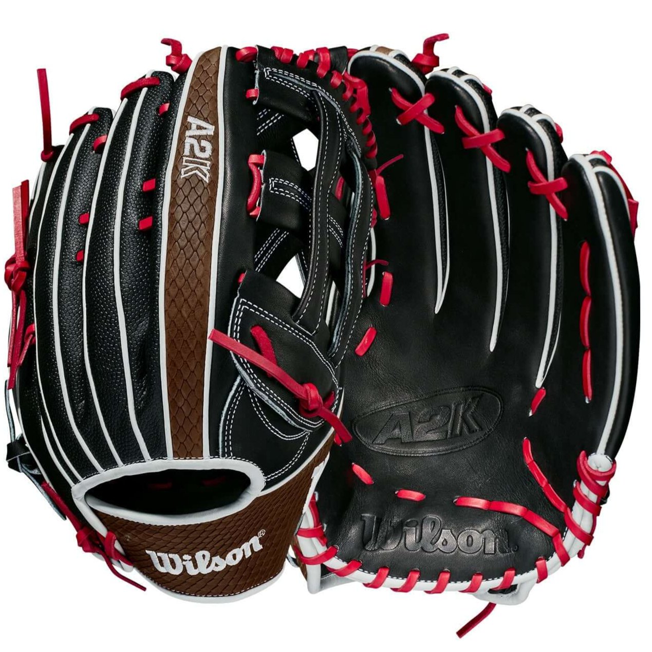 Wilson A2K 1799 outfield glove, 12.75, black and saddle tan, left-hand throw.