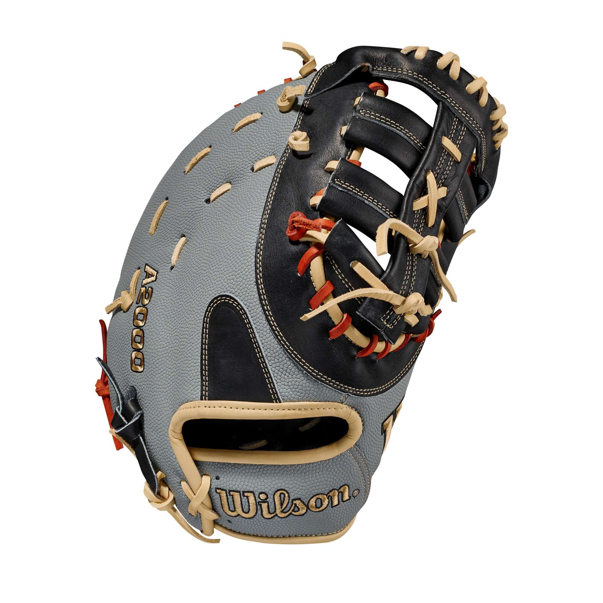 Wilson A2000 SuperSkin 1620 First Baseman Glove, 12.5-inch, Black/Grey/Blonde