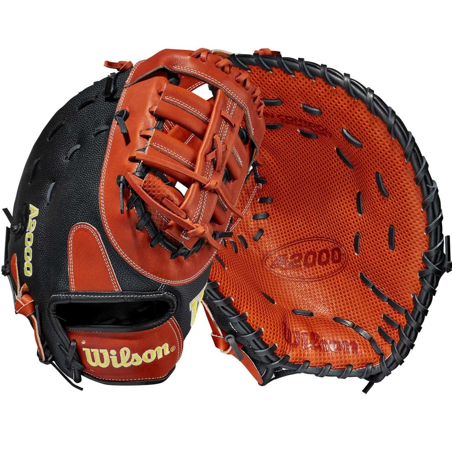 Wilson A2000 Spin Control 1620 first base glove, 12.5 inches, copper and black leather