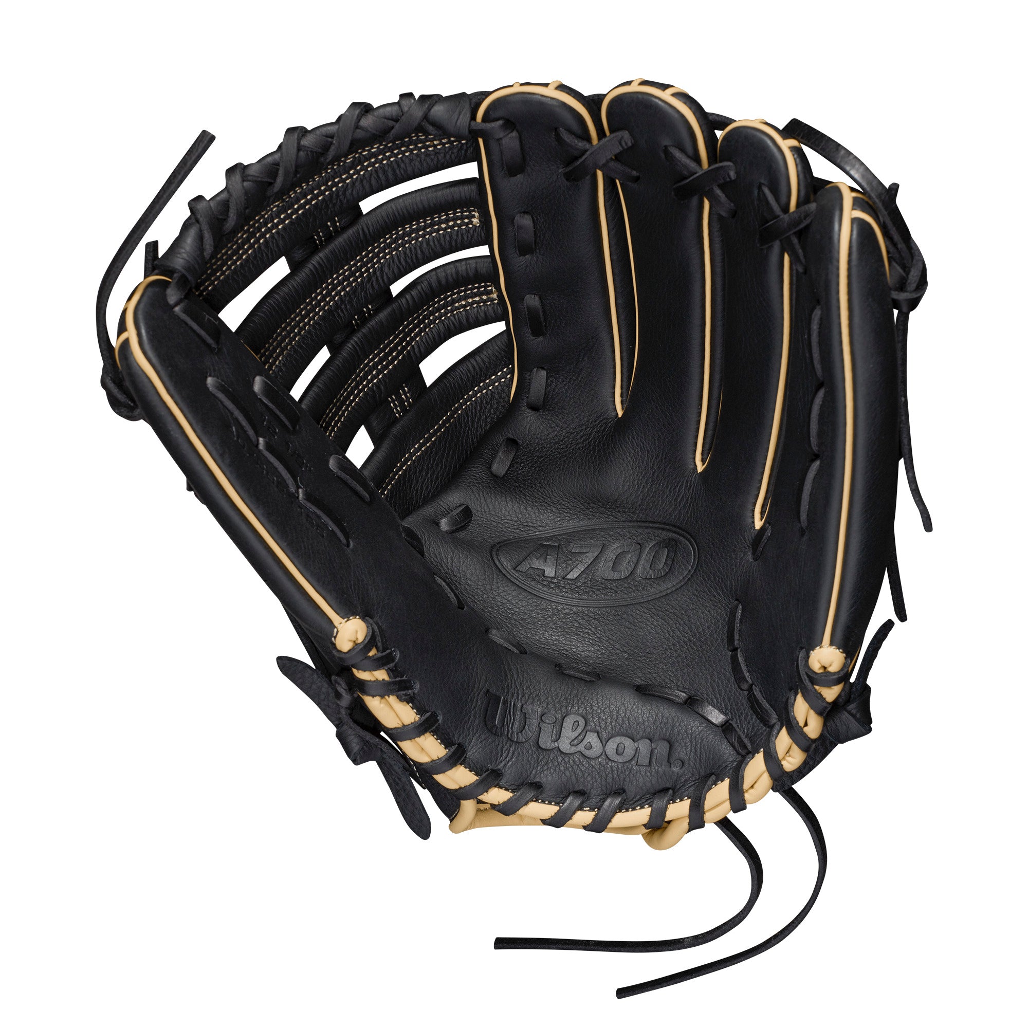 Wilson A700  Baseball 12.5" 12.5 Black/Black/Blonde & White