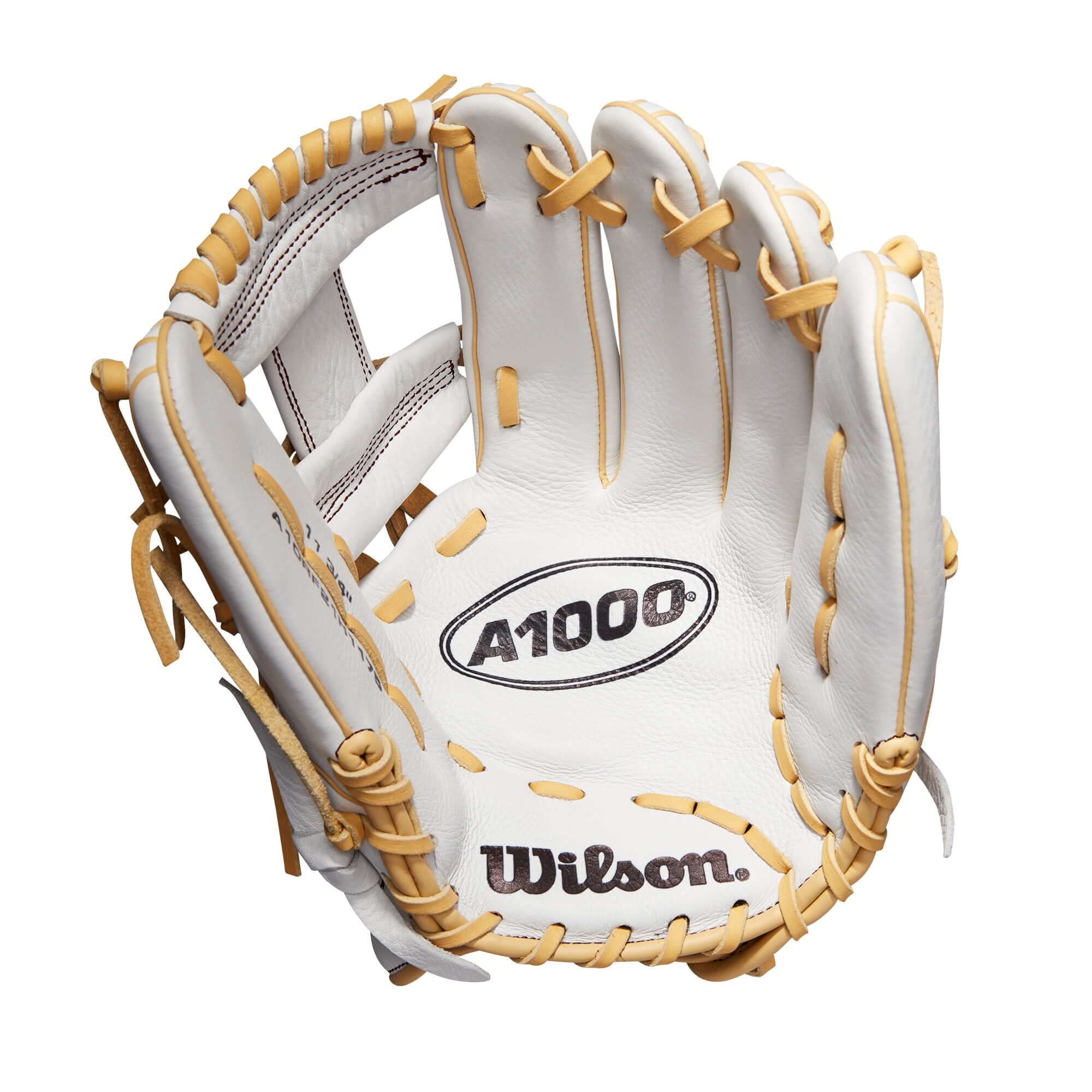 Wilson A1000 Fastpitch Glove 11.75 White/Blonde/Seminole Red with Rolled Dual Welting