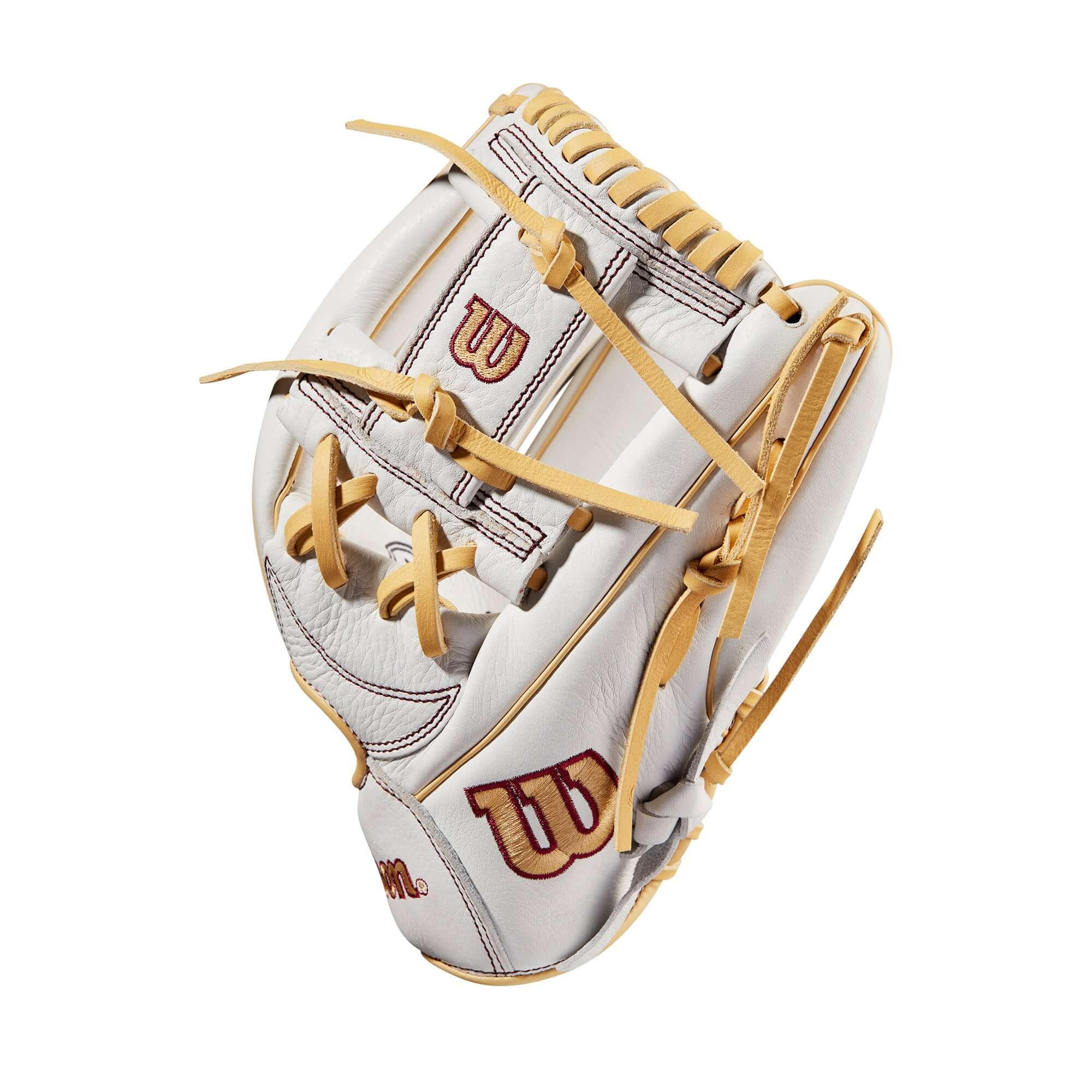 Wilson A1000 Fastpitch Glove 11.75 White/Blonde/Seminole Red with Rolled Dual Welting