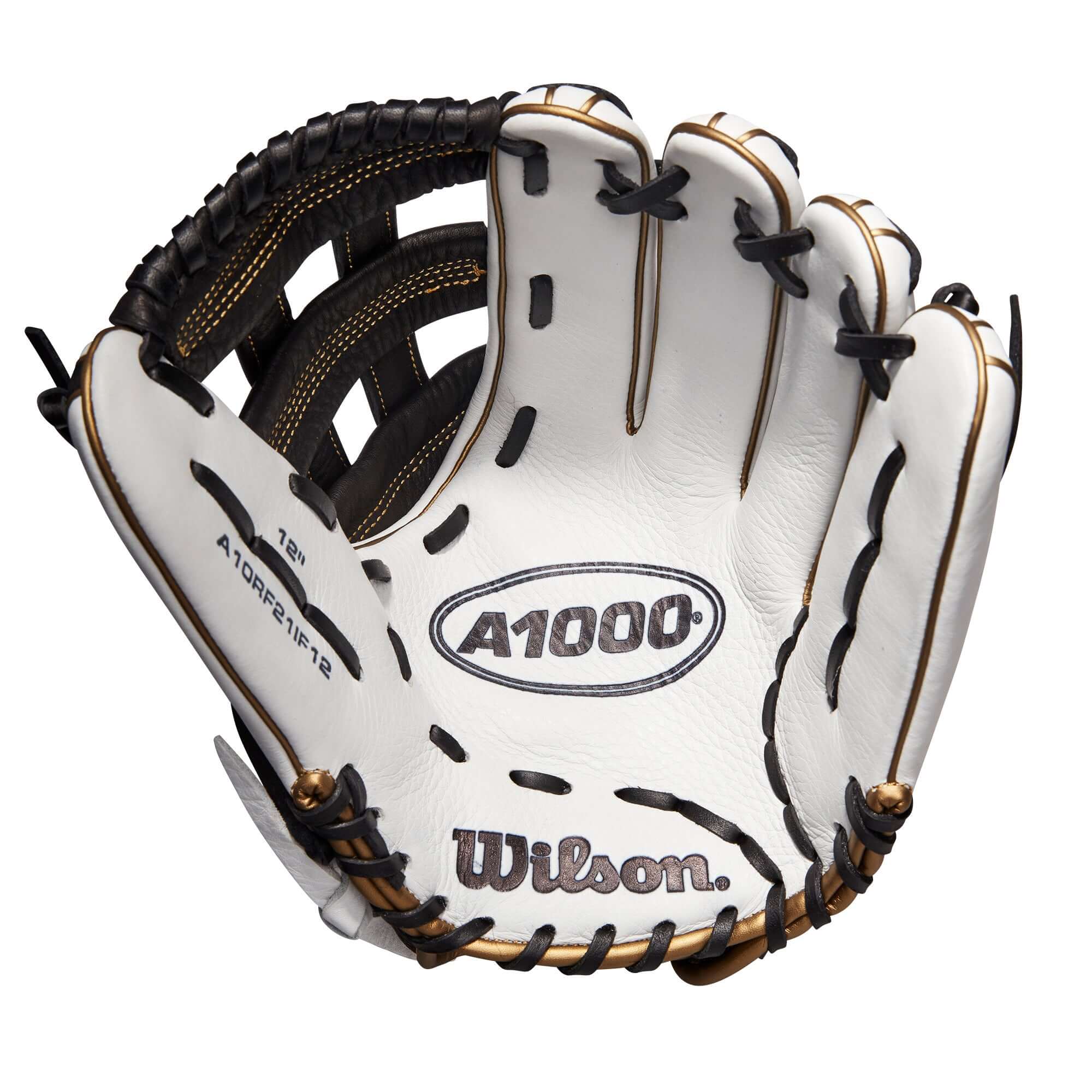 Wilson A1000 Fastpitch IF12 12” White/Black/Blonde leather glove with Dual Post Web