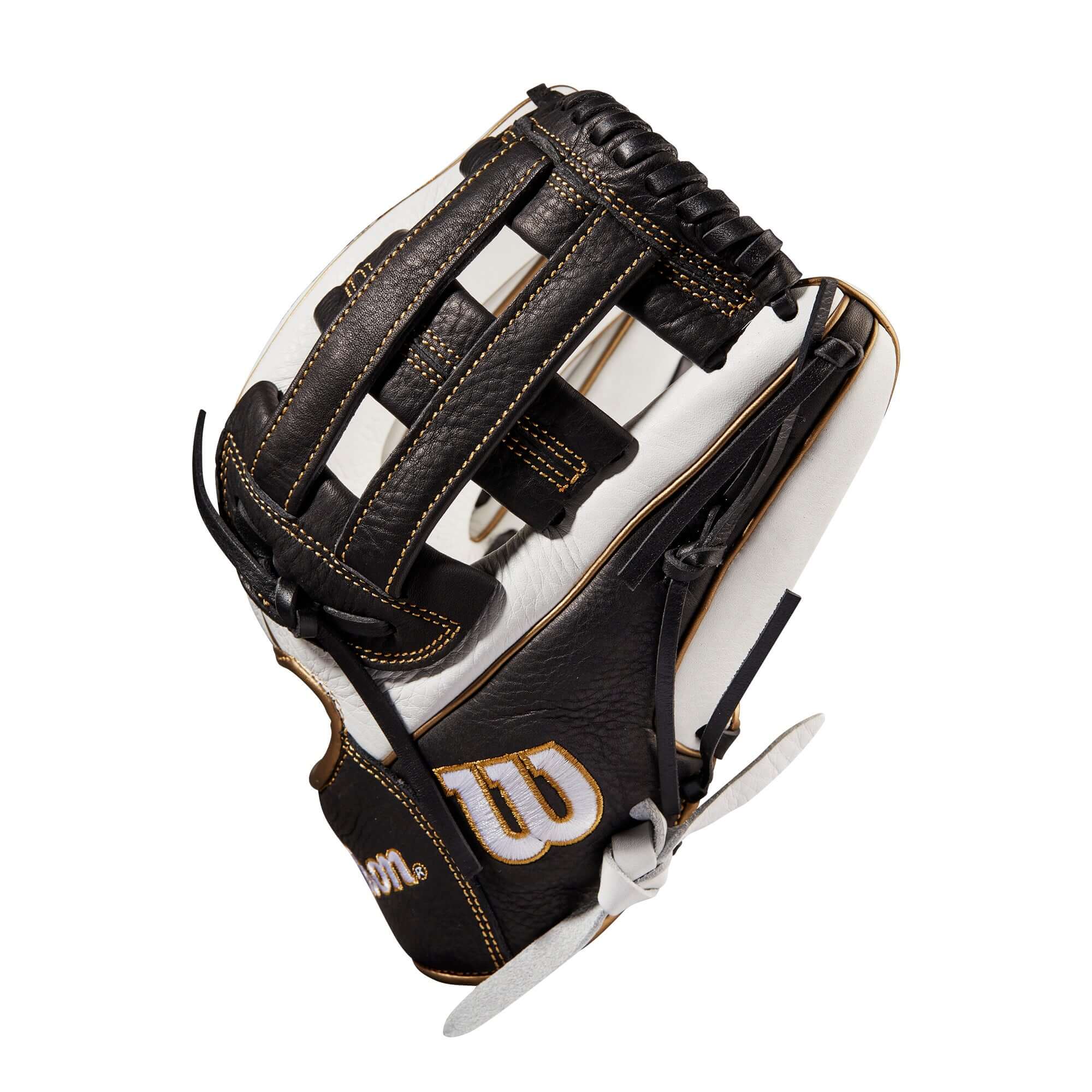 Wilson A1000 Fastpitch IF12 12” White/Black/Blonde leather glove with Dual Post Web