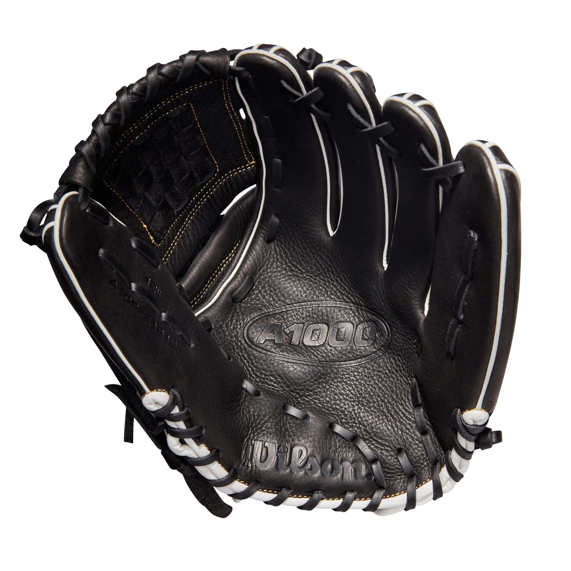 Wilson A1000 Fastpitch P12 LHT 12 Glove, Black/Black/Blonde, Full Grain Leather