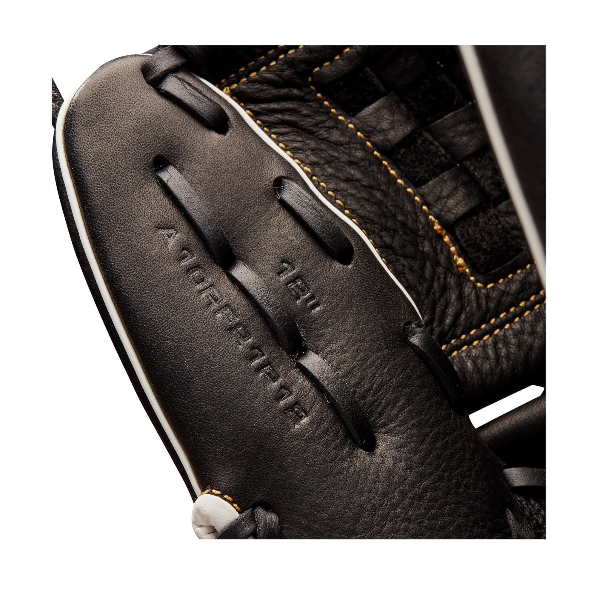 Wilson A1000 Fastpitch P12 LHT 12 Glove, Black/Black/Blonde, Full Grain Leather