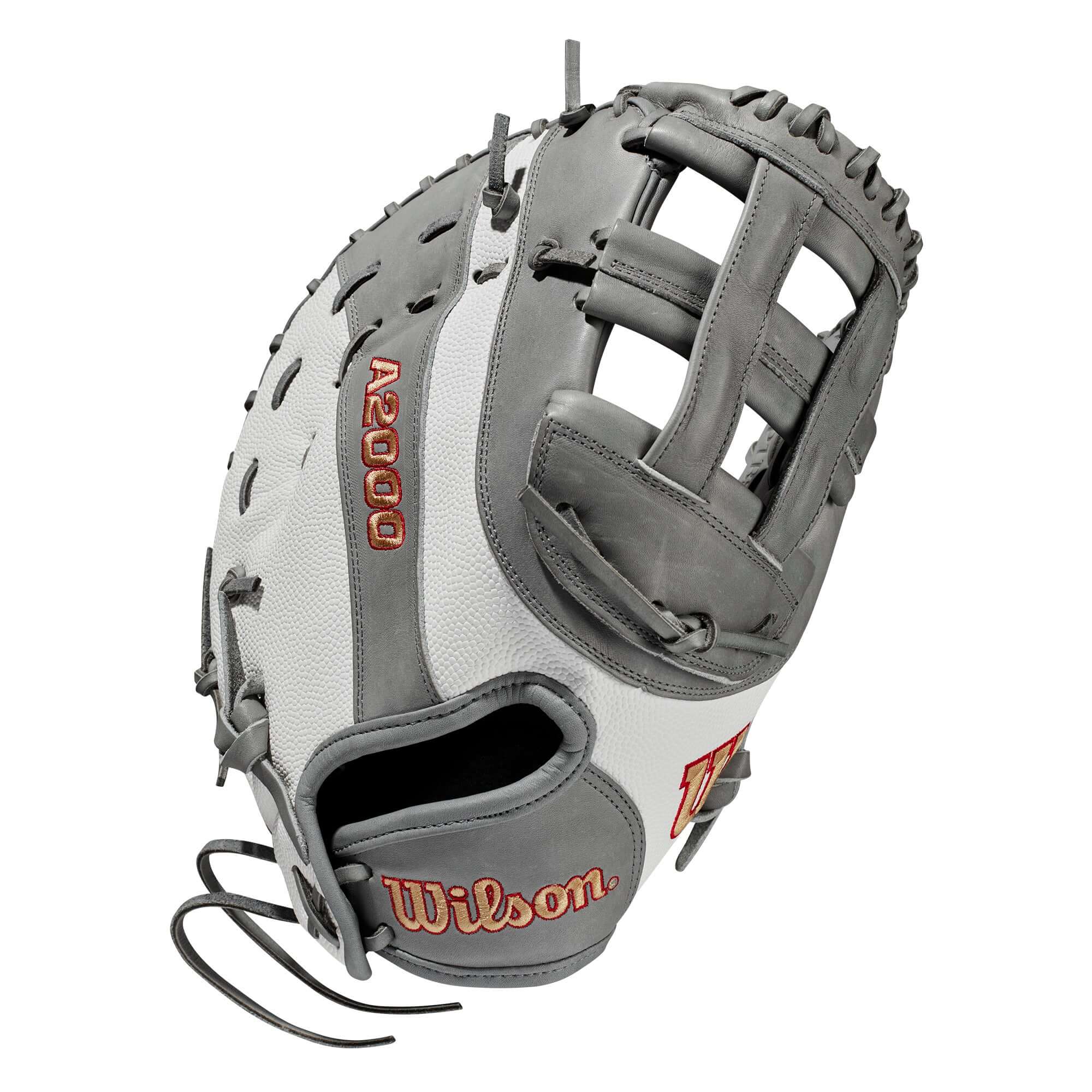 Wilson A2000 Fastpitch FP1B 1B glove, grey/white, left-hand throw