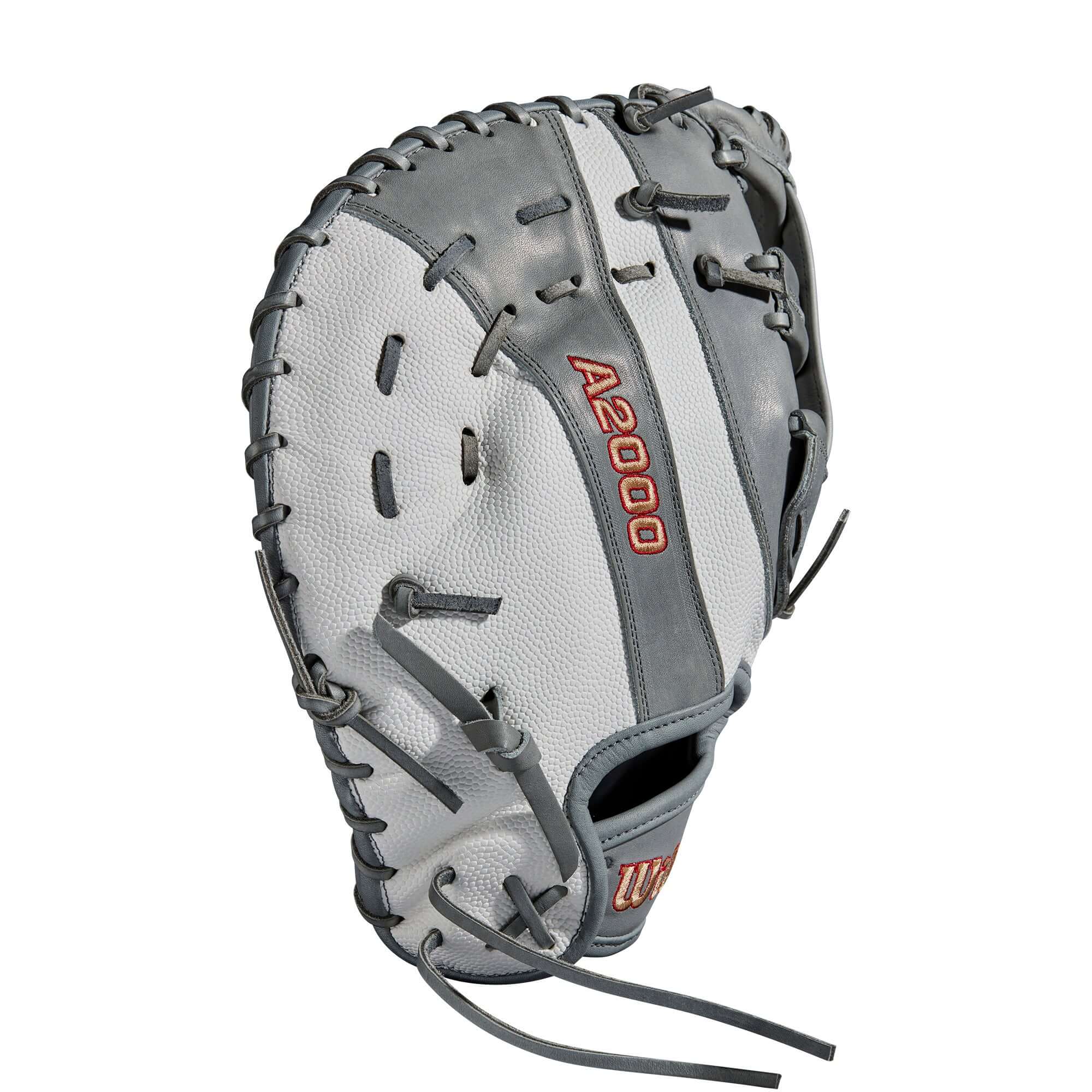 Wilson A2000 Fastpitch FP1B 1B glove, grey/white, left-hand throw