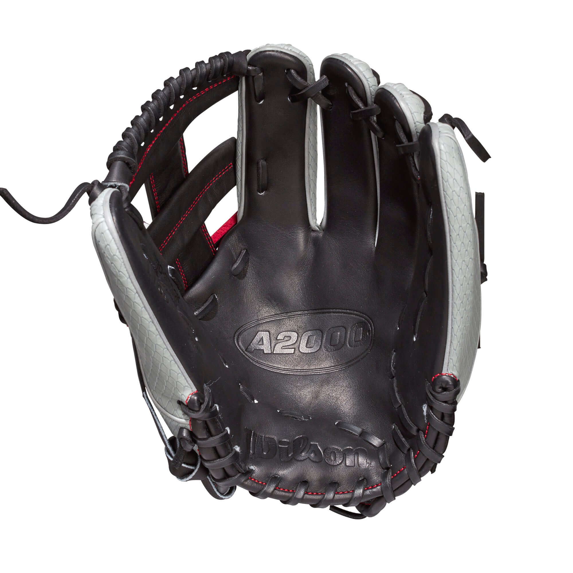 Wilson A2000 1785 SS glove, custom design in black and grey, ideal for serious infielders.