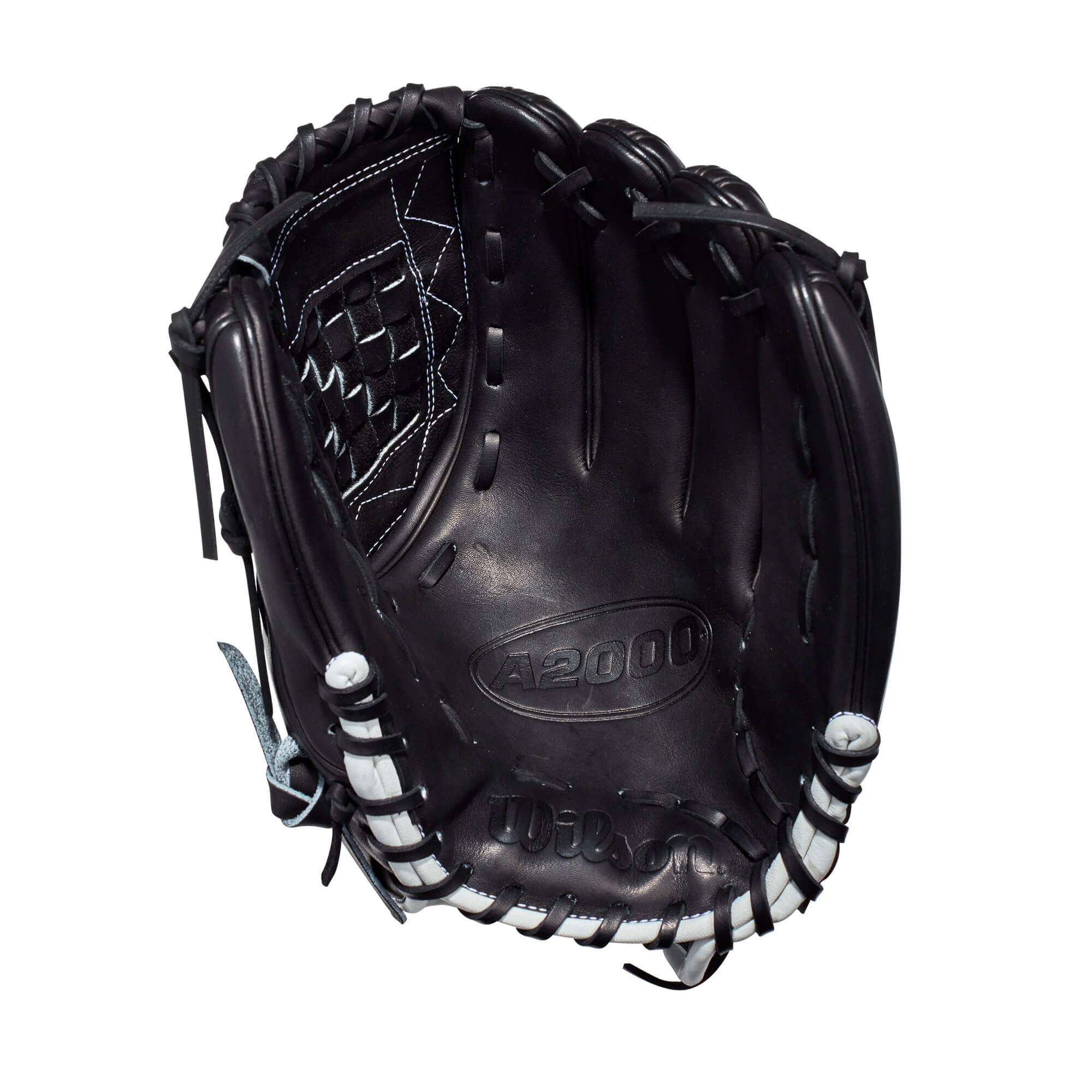 Black Wilson A2000 Aso 12 Pitchers Glove with White and Red Bold Logos