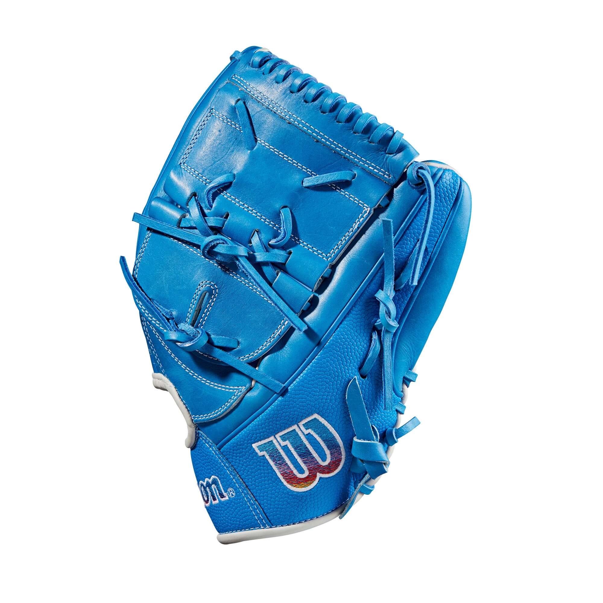 Wilson A2000 B2 Love The Moment 12 Pitcher's Glove, Left-Handed, Autism Speaks Blue Leather, Closed Two-Piece Web.