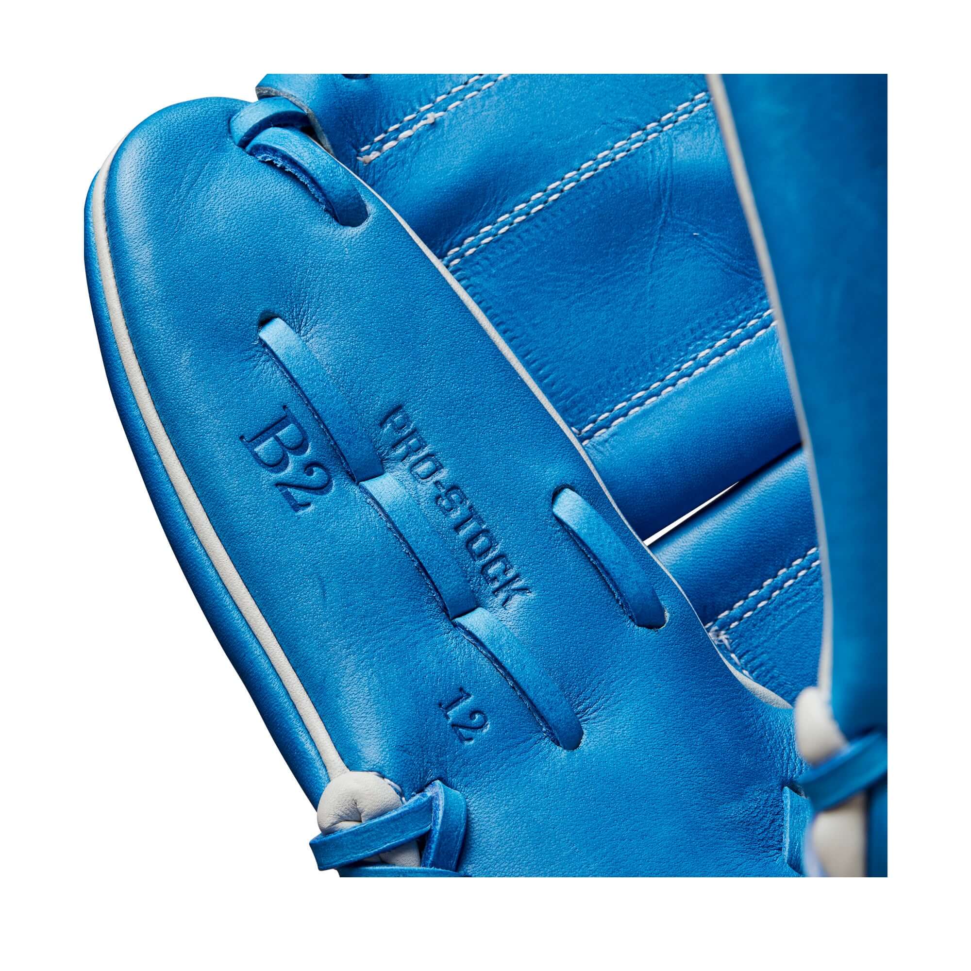 Wilson A2000 B2 Love The Moment 12 Pitcher's Glove, Left-Handed, Autism Speaks Blue Leather, Closed Two-Piece Web.