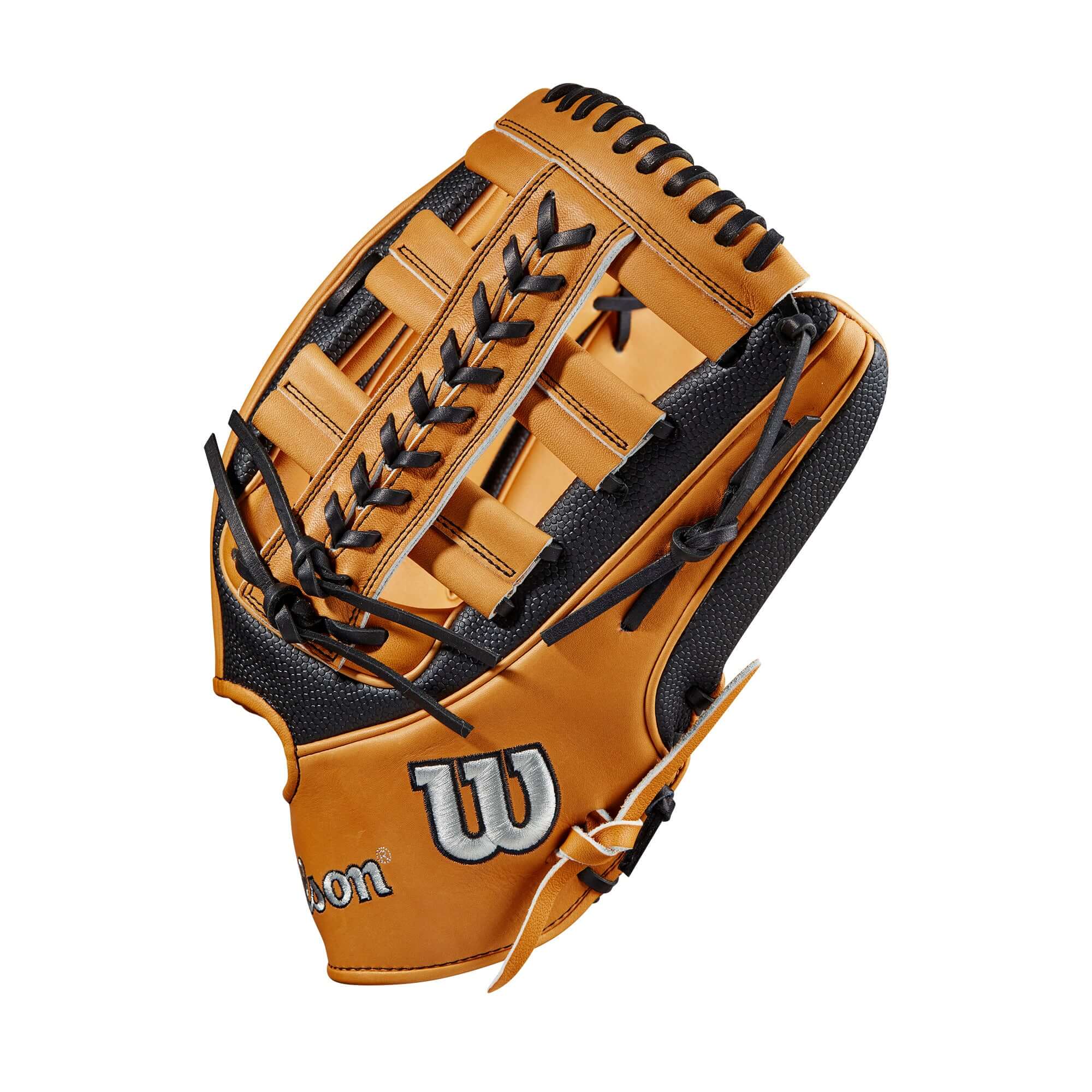Wilson 2023 A2K 1810SS 12.75 Outfield Glove with Spin Control and SuperSkin in Vintage Tan, Left-Hand Throw.