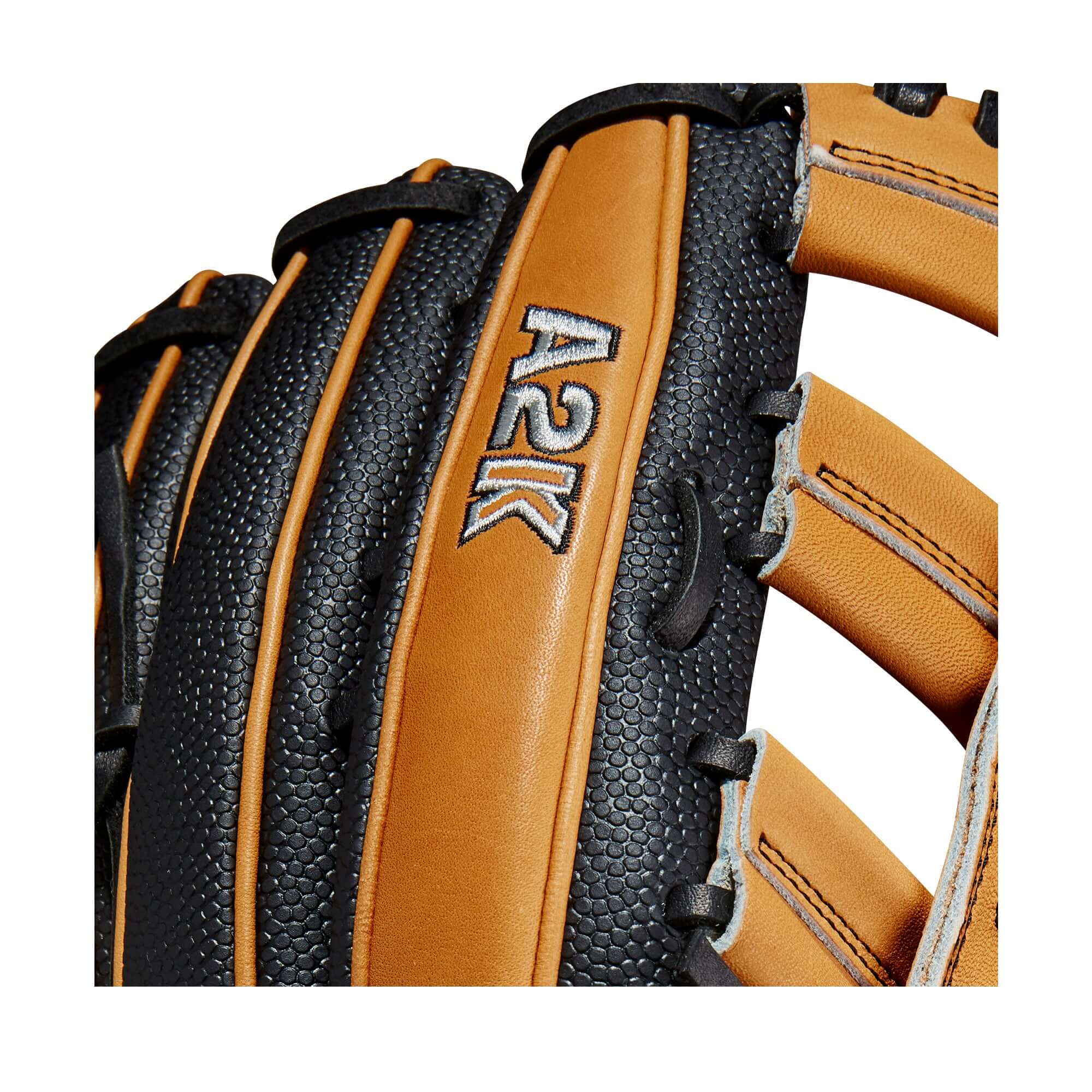Wilson 2023 A2K 1810SS 12.75 Outfield Glove with Spin Control and SuperSkin in Vintage Tan, Left-Hand Throw.
