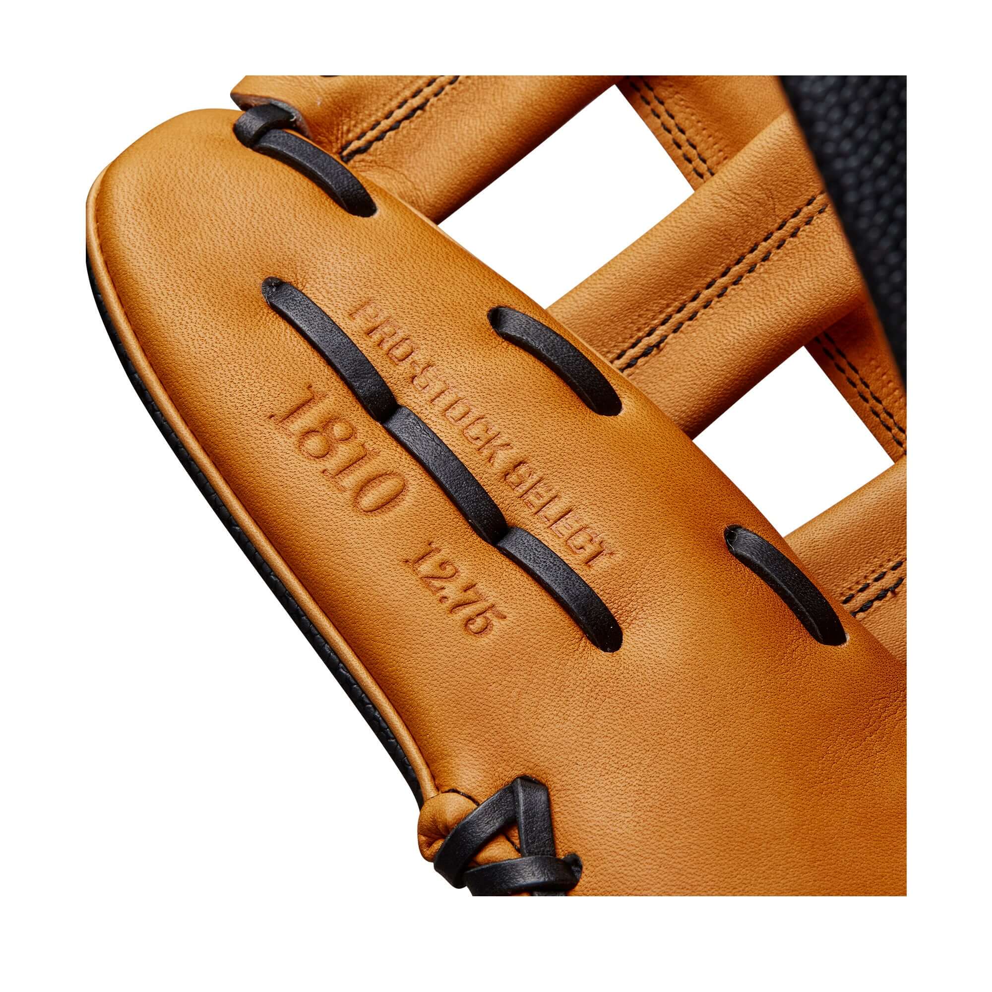 Wilson 2023 A2K 1810SS 12.75 Outfield Glove with Spin Control and SuperSkin in Vintage Tan, Left-Hand Throw.