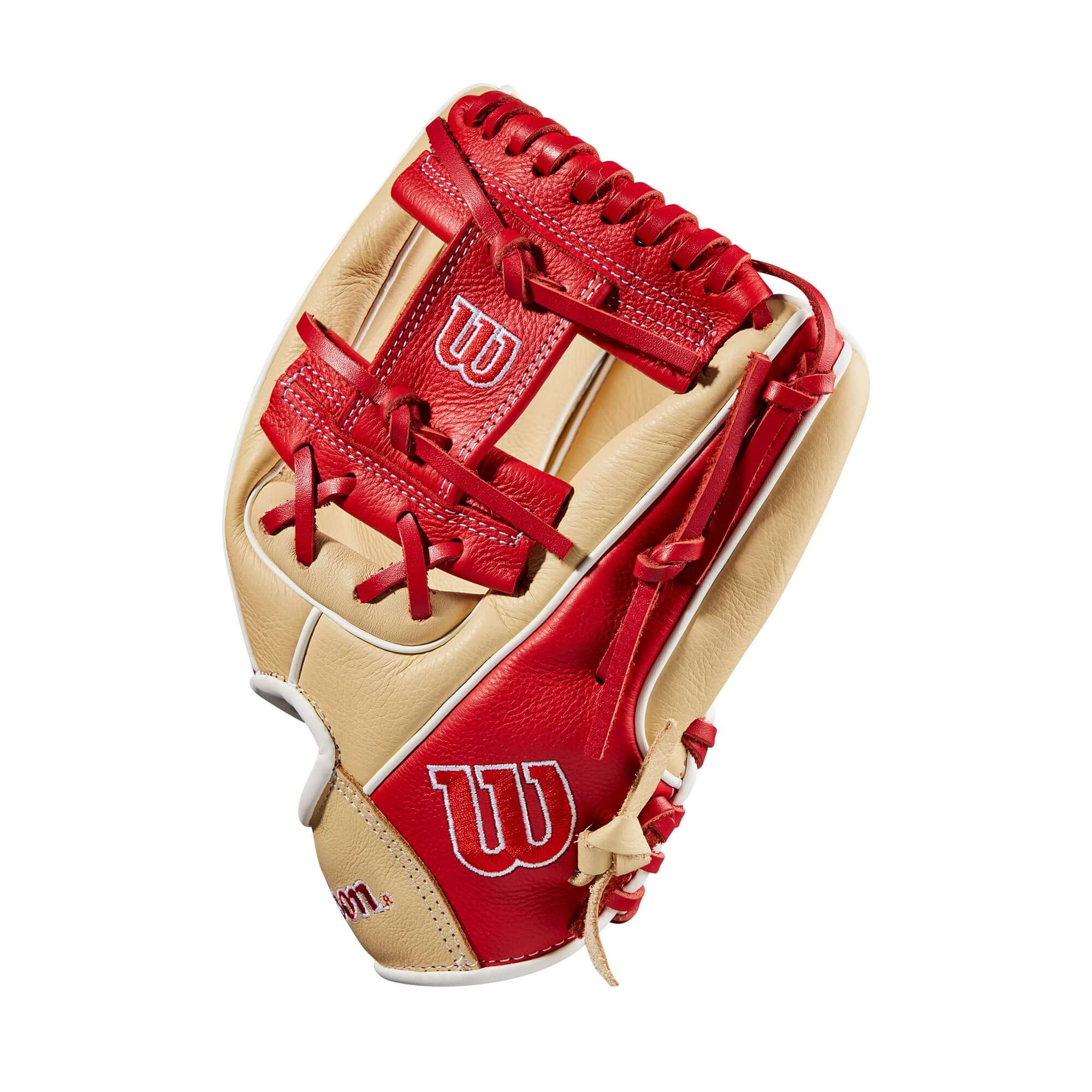 Wilson A500 11-inch Youth Baseball Glove, Blonde/Red/White
