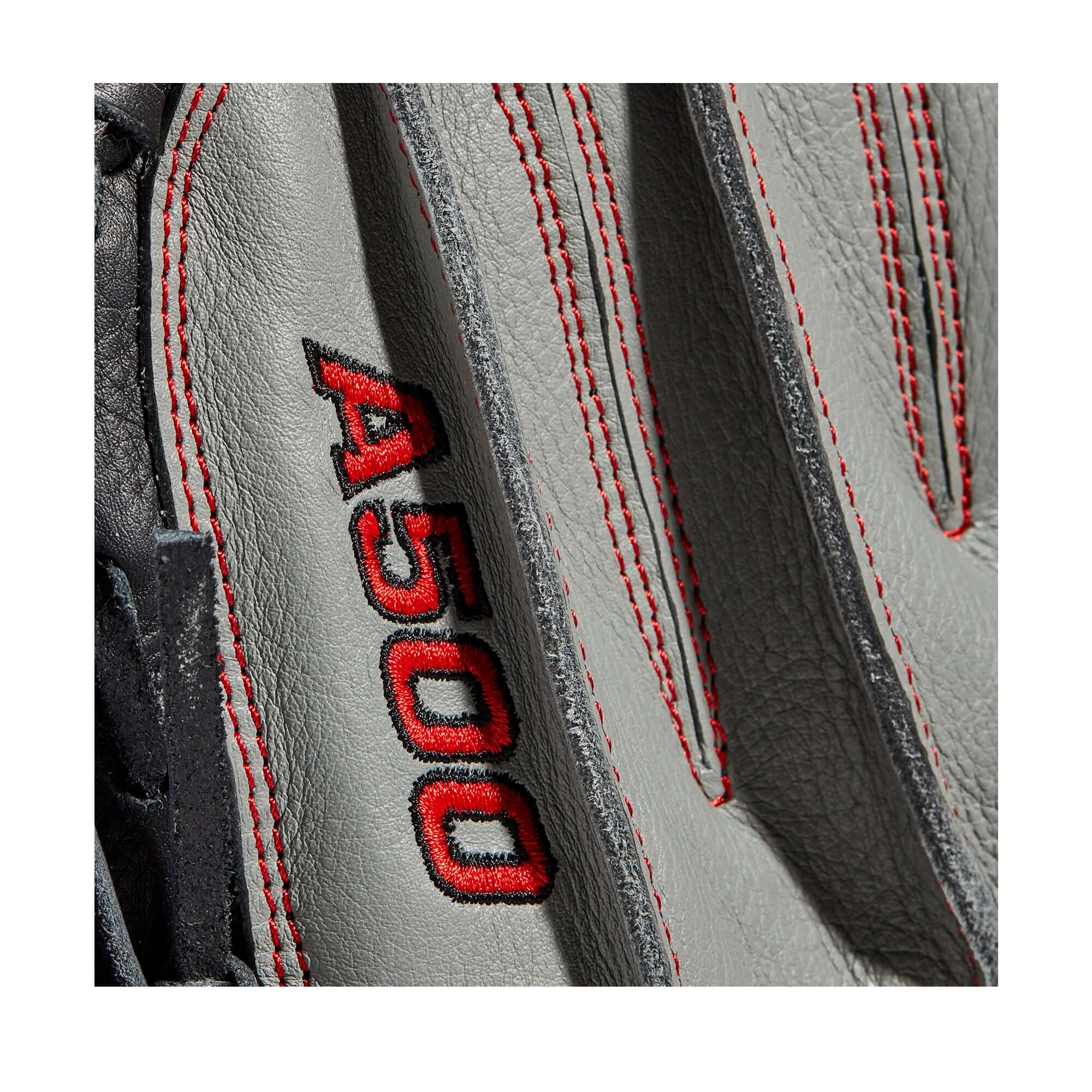 Wilson A500 CM32 23 Black/Grey/Red Catcher's Mitt with Velcro Wrist Strap