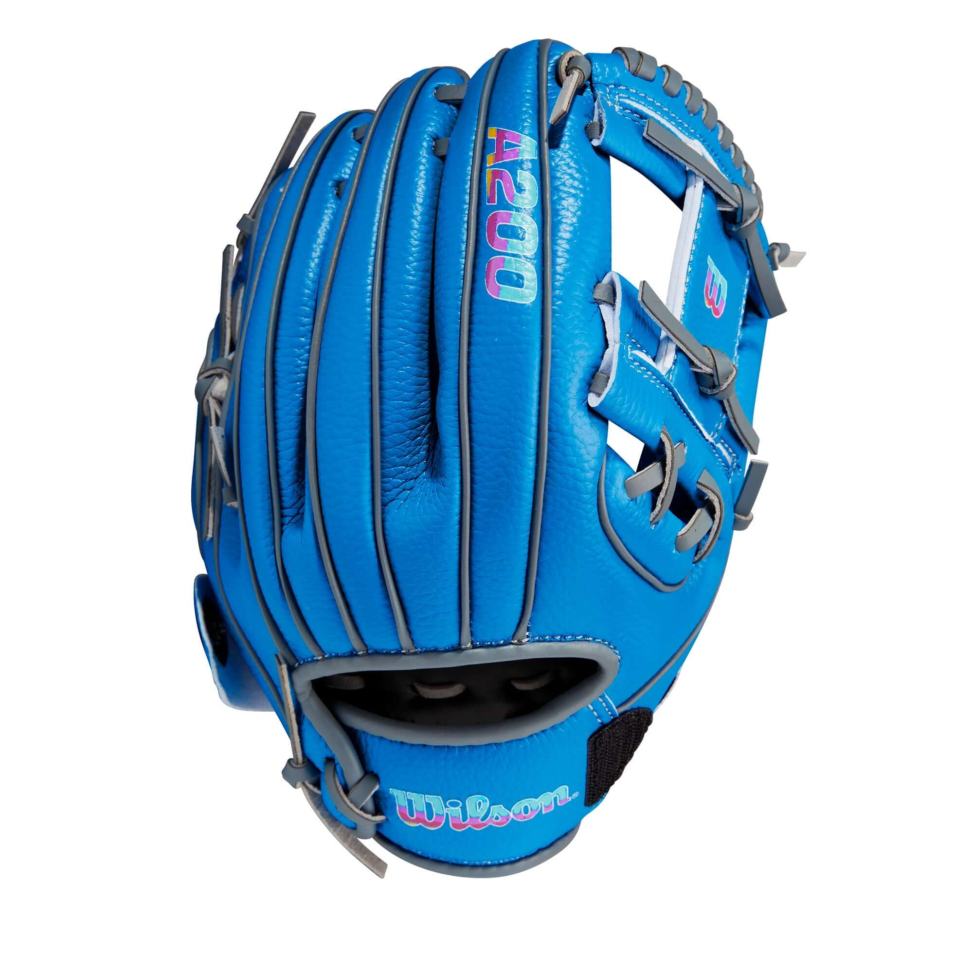 Wilson A200 Love the Moment 10 T-Ball Glove displaying Autism Speaks Blue colorway.