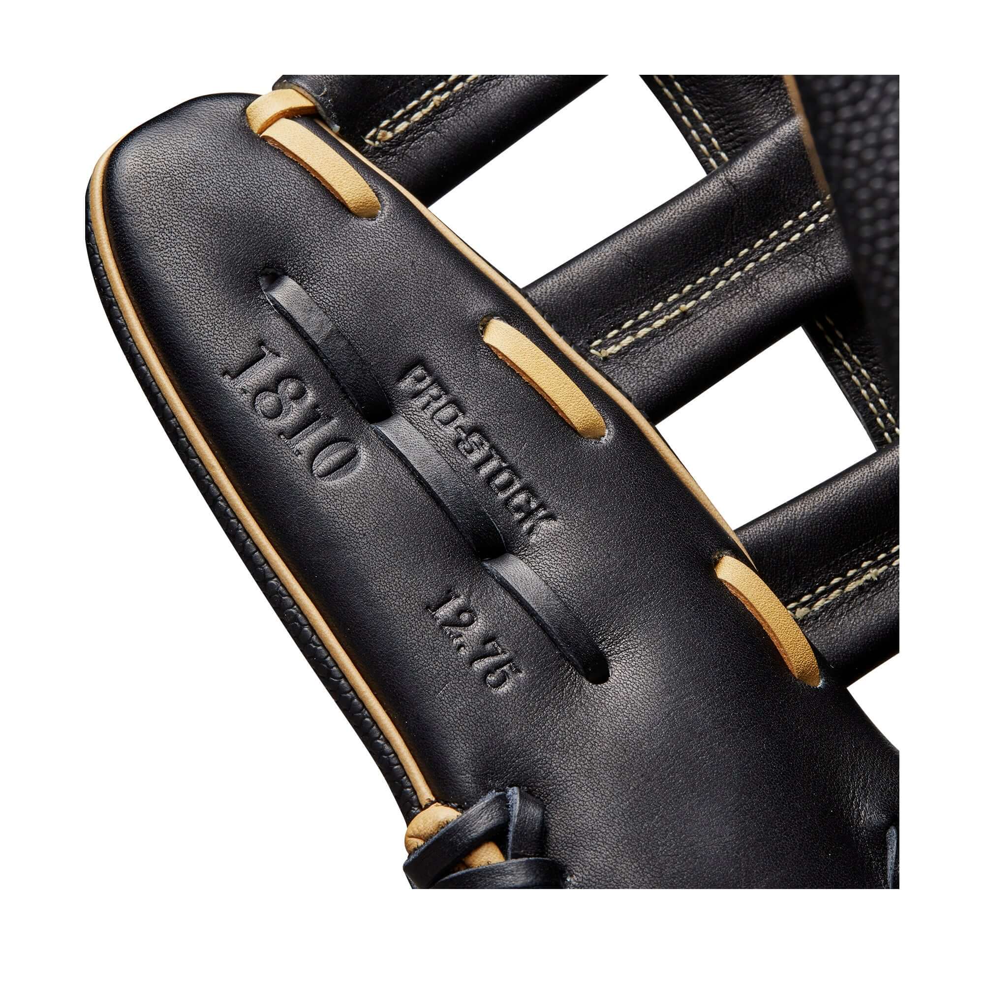Wilson 2023 A2000 1810SS Black/Blonde 12.75 outfield glove with Pro Stock leather and SuperSkin back