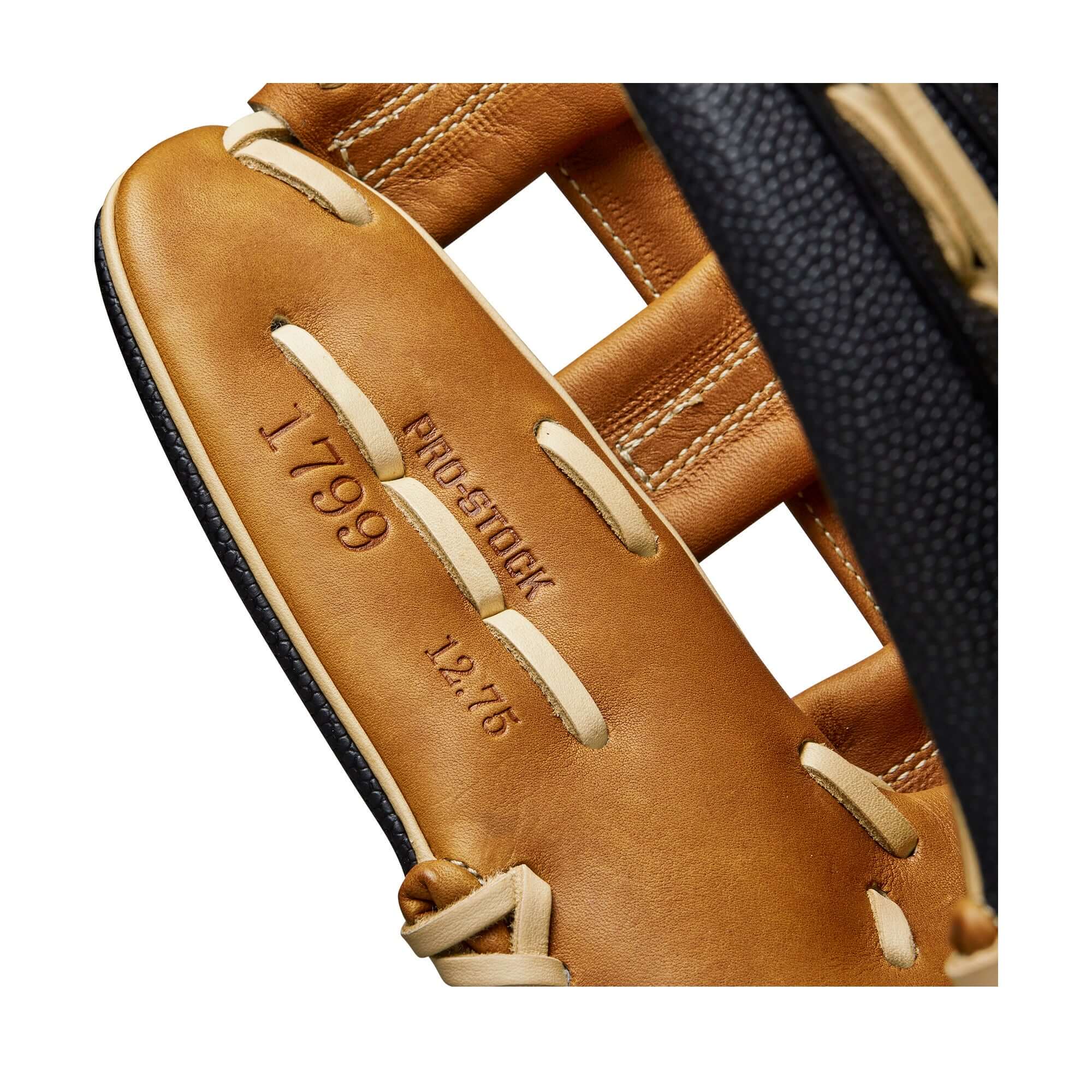 Wilson A2000 1799SS LHT 12.75 glove in Saddle Tan and Black SuperSkin