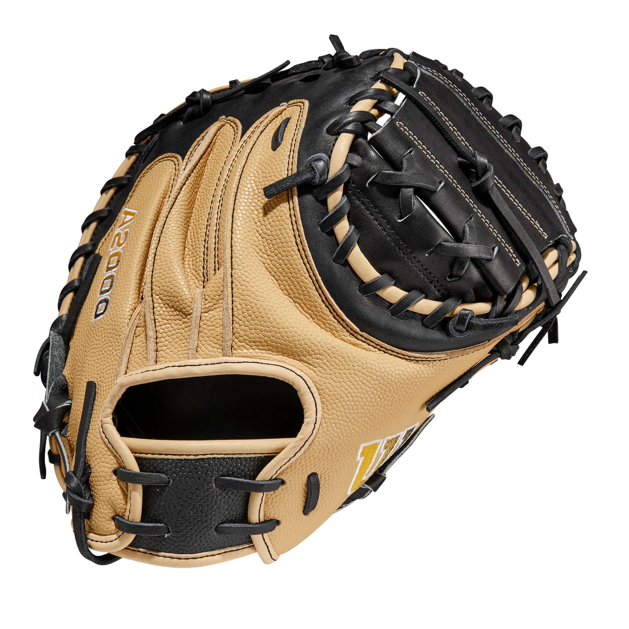Wilson A2000 34 Catcher's Mitt, Blonde/Black, SuperSkin back, Half Moon web