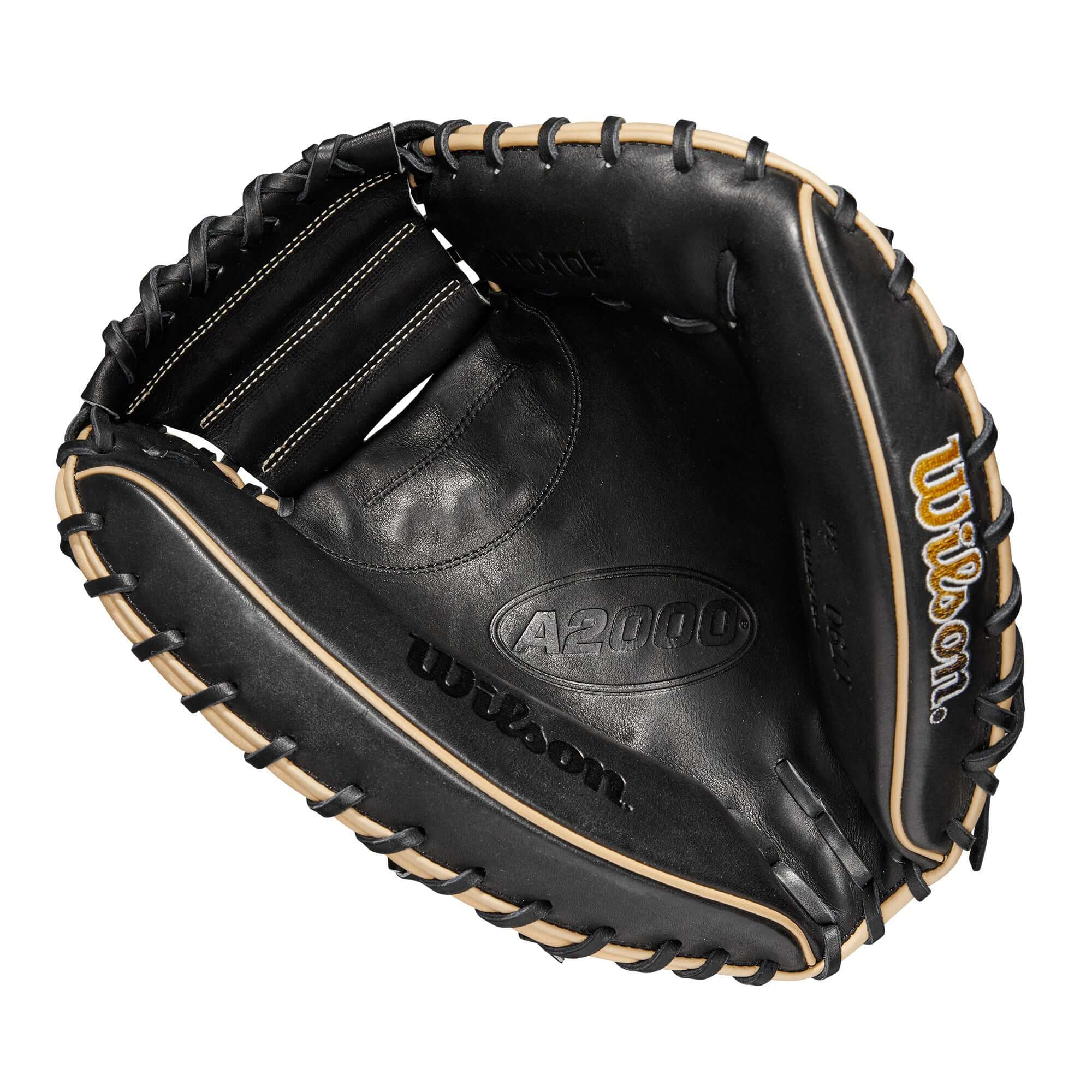 Wilson A2000 34 Catcher's Mitt, Blonde/Black, SuperSkin back, Half Moon web