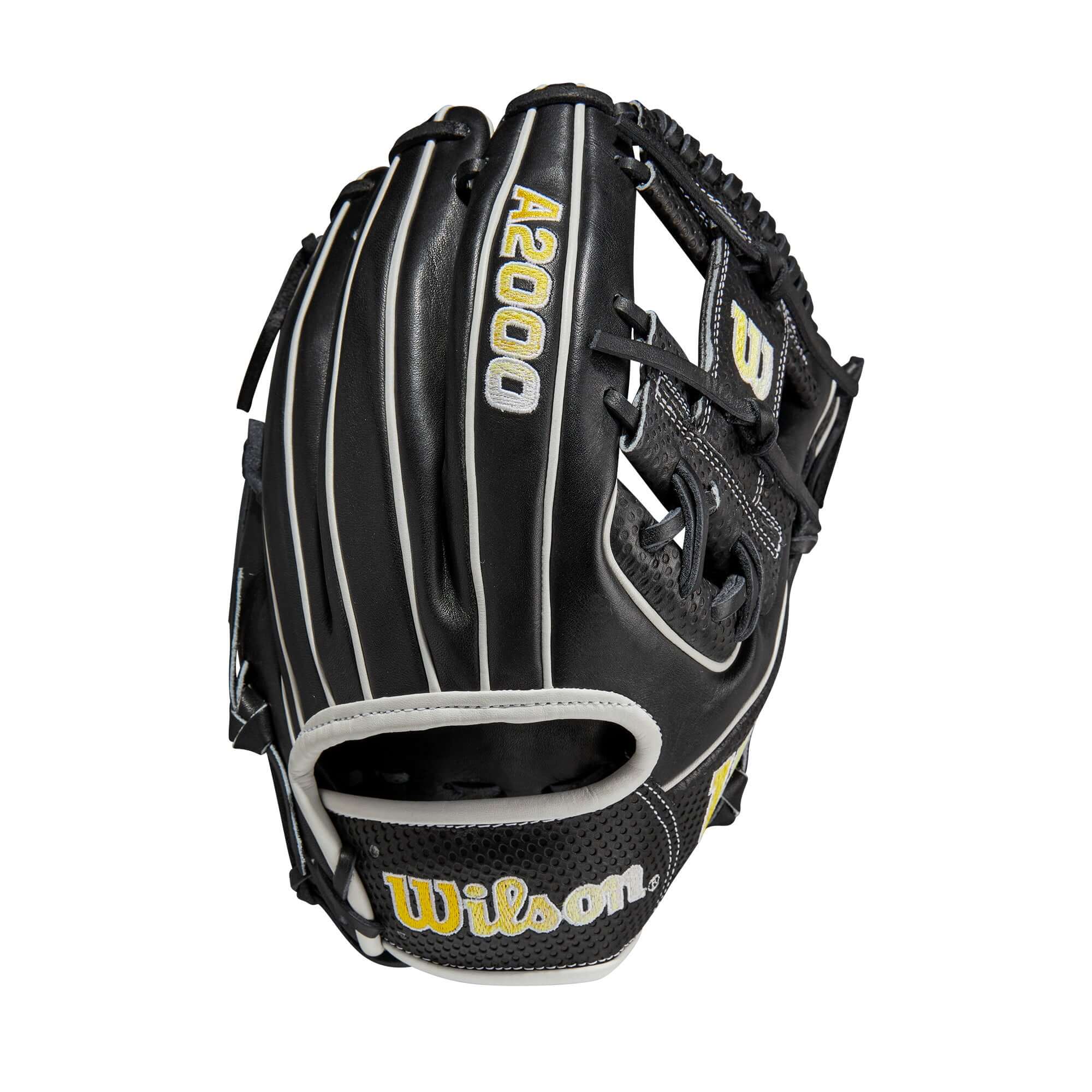 Wilson A2000 1786 Spin Control baseball glove, 11.5-inch, black and white, H-Web design