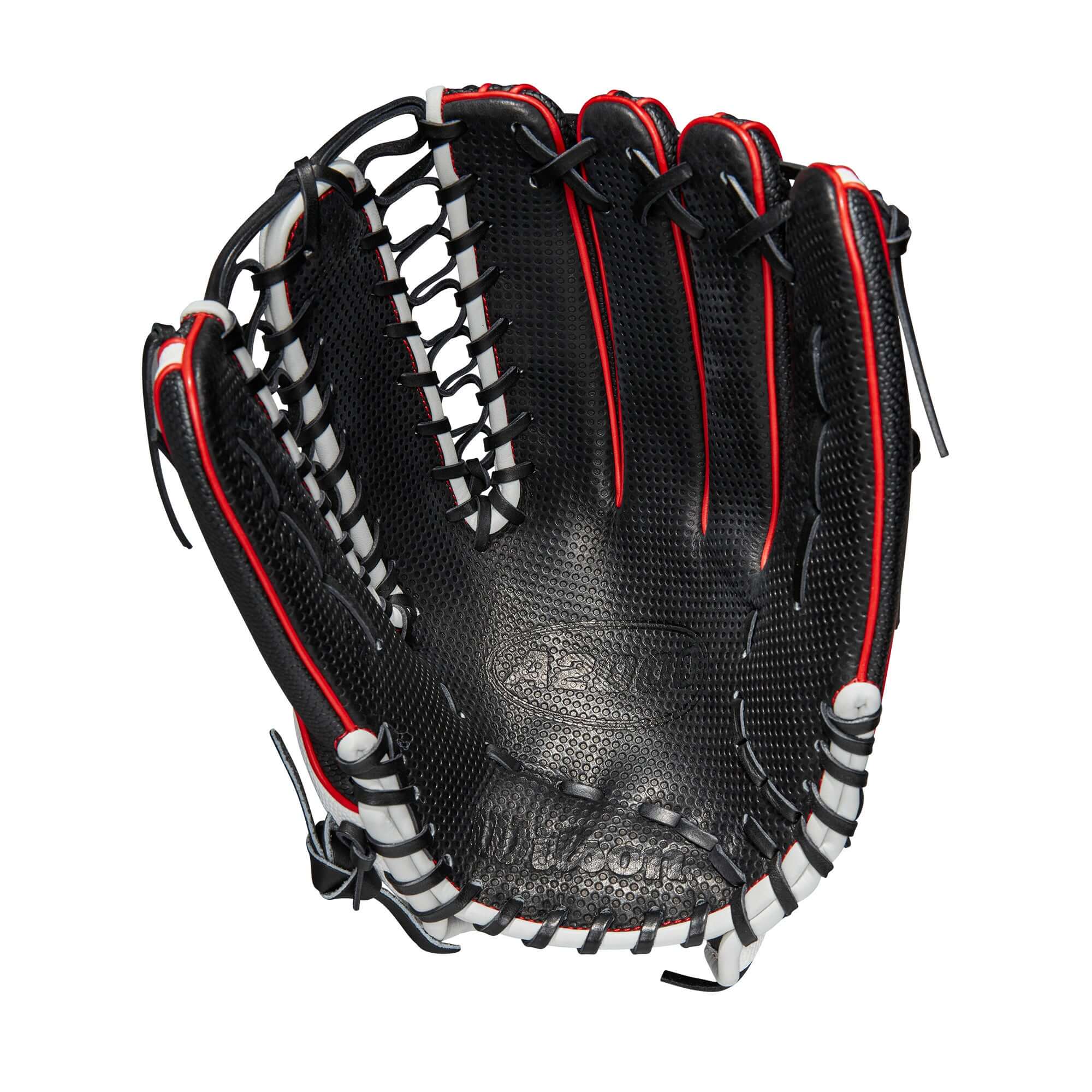 Wilson A2000 OT7SS 12.75-inch glove with Spin Control Technology, left-hand throw, black Pro Stock leather palm