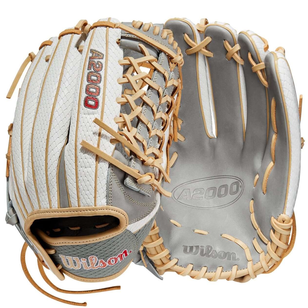 Wilson 2023 A2000FP T125SS Black 12.5 baseball glove with Grey Pro Stock leather palm.