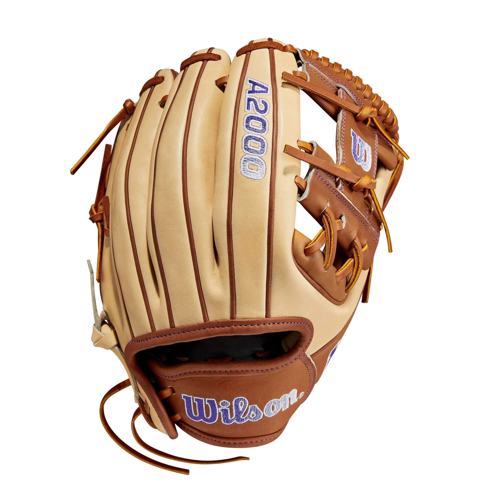 Wilson 2023 A2000 FP Sis Bates Game Model 11.75 Glove, Saddle Tan and Blonde Leather