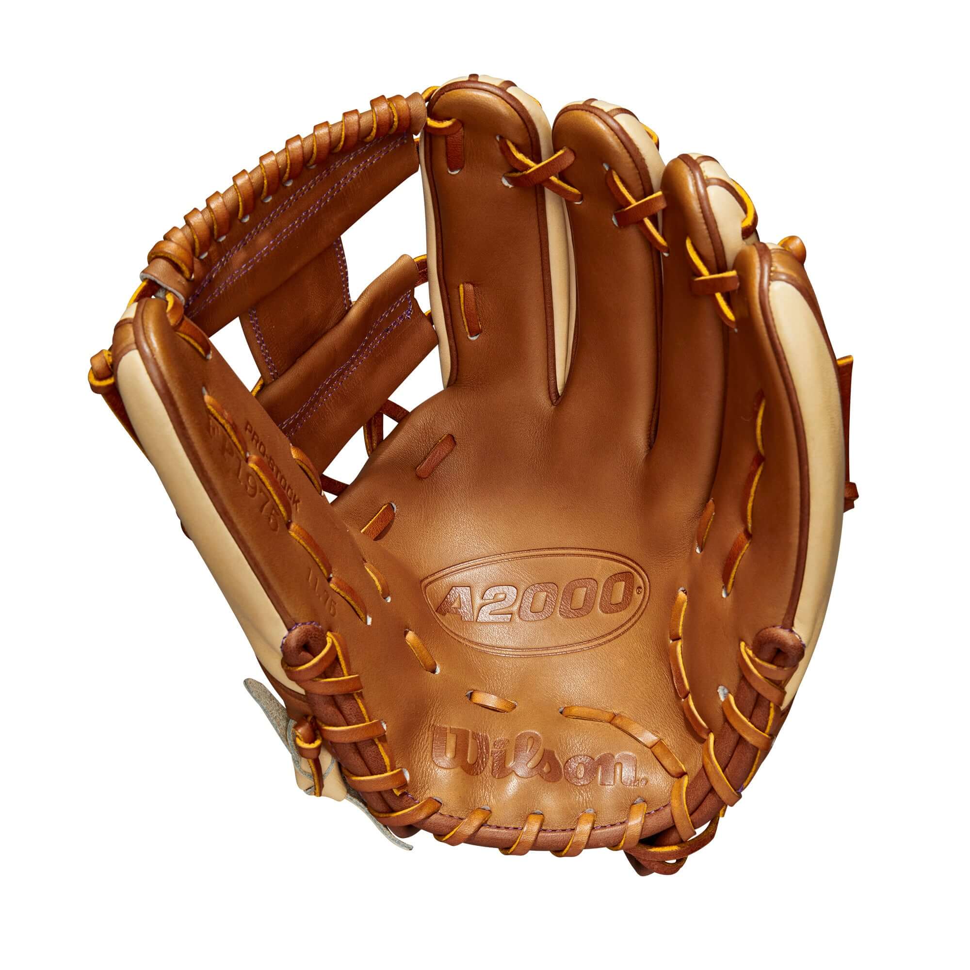 Wilson 2023 A2000 FP Sis Bates Game Model 11.75 Glove, Saddle Tan and Blonde Leather