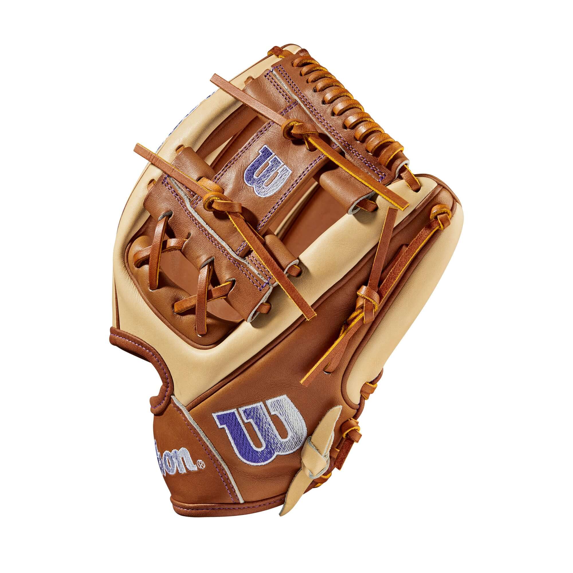 Wilson 2023 A2000 FP Sis Bates Game Model 11.75 Glove, Saddle Tan and Blonde Leather