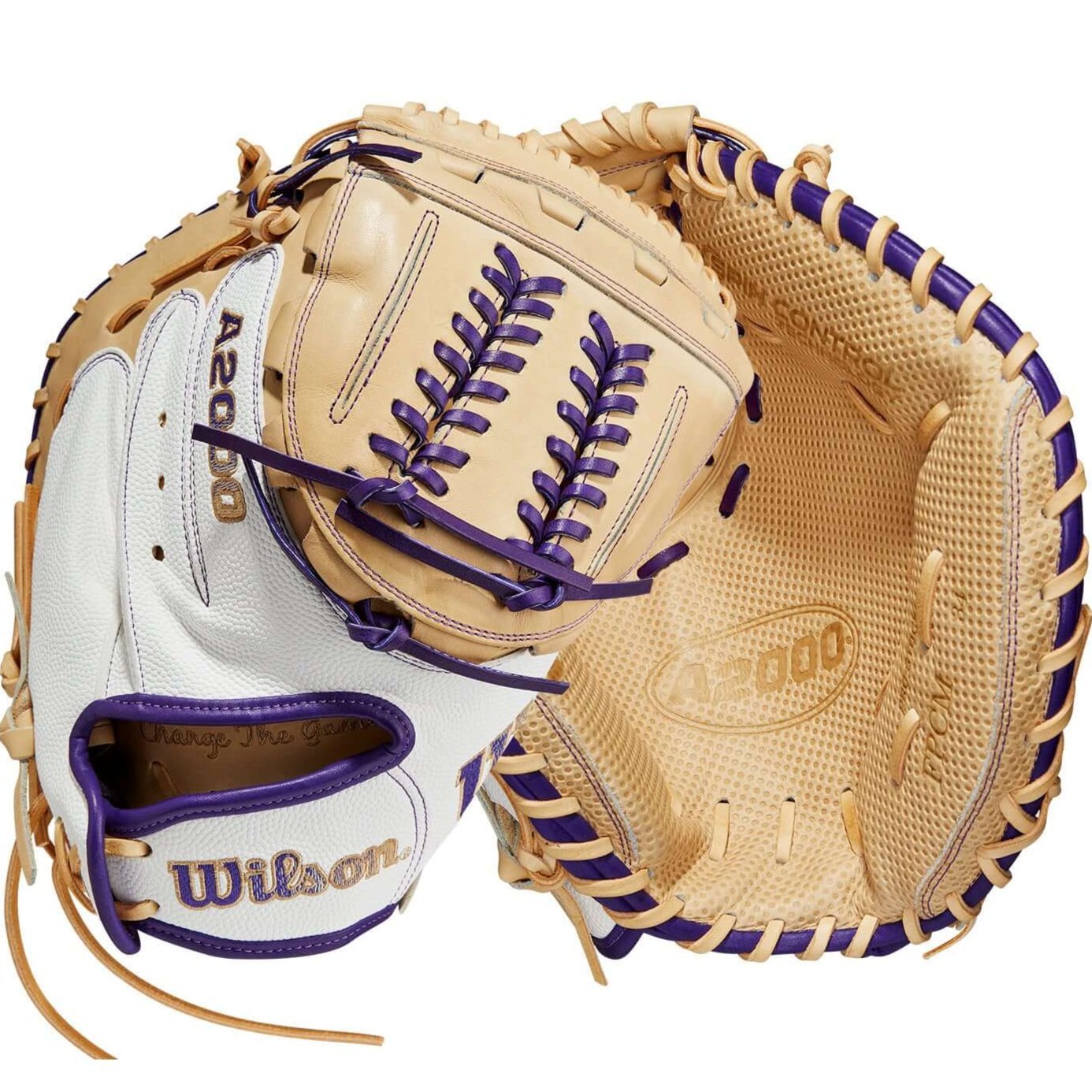 Wilson A2000 Aubree Munro 34-inch Fastpitch Catcher's Mitt, durable Pro Stock leather and Superskin with Spin Control technology.
