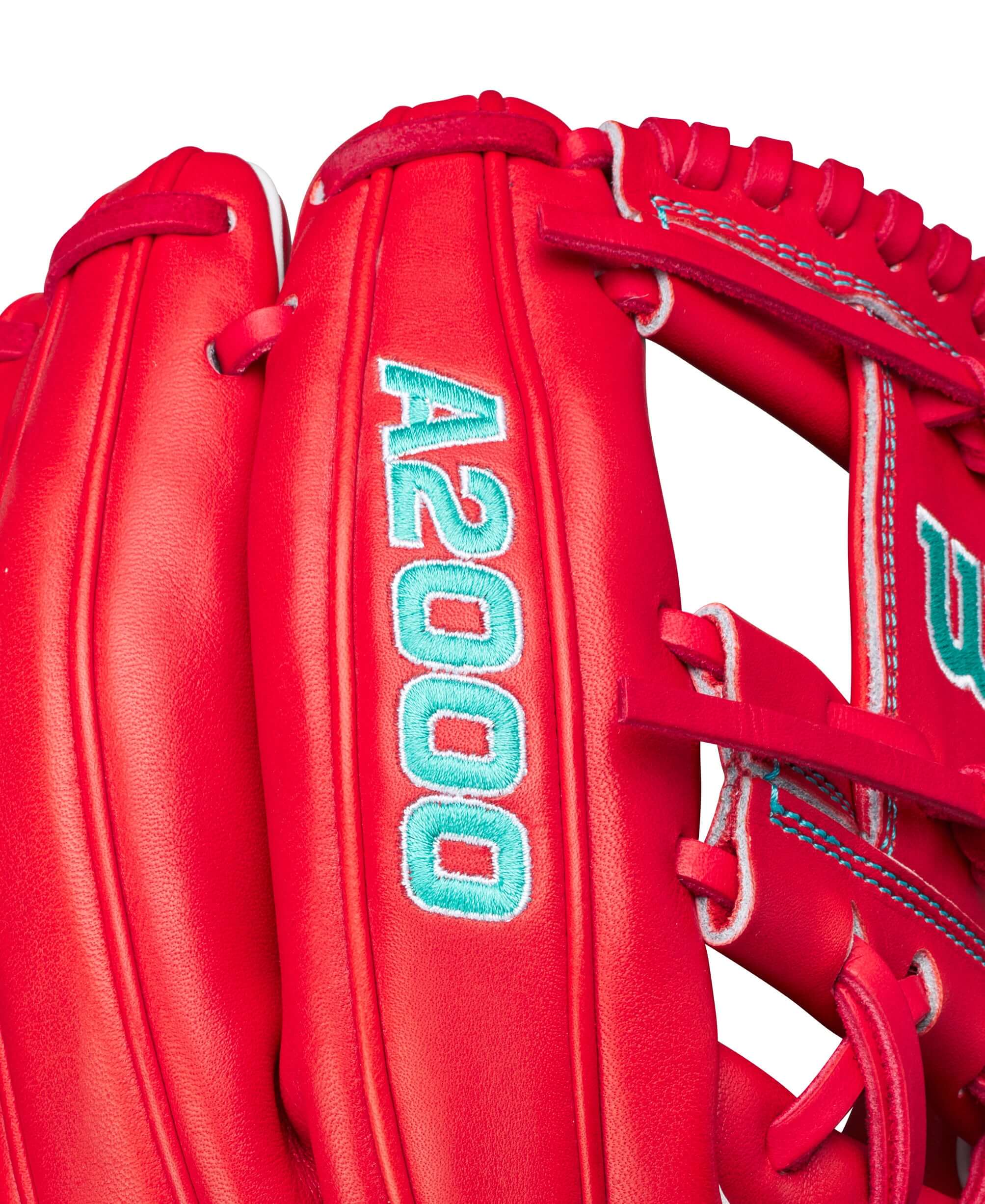 Wilson A2000 GOTM May 2023 11.5 Inch Red and White Infield Glove