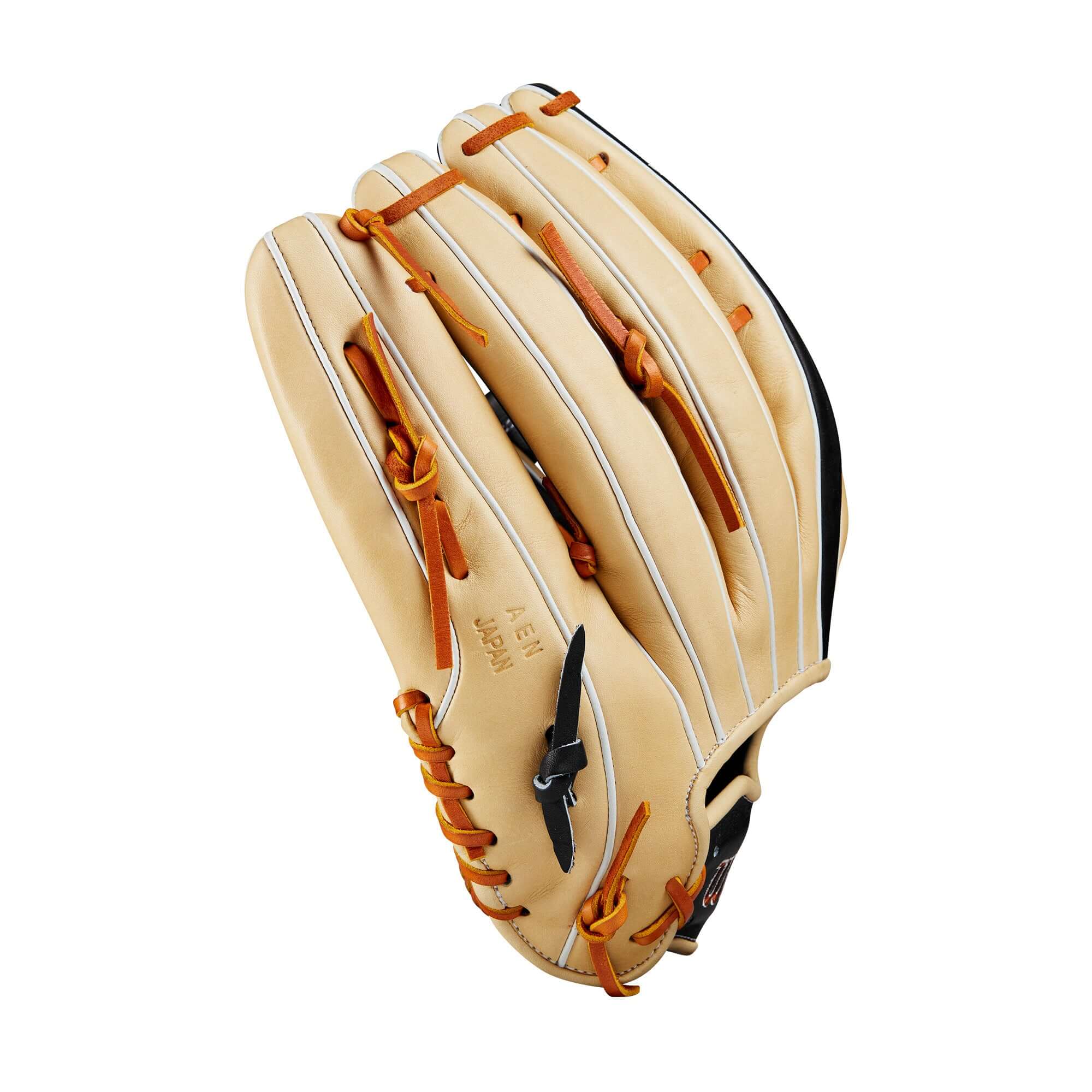 Wilson 2024 A2K 1810 12.75" Outfield Baseball Glove in Blonde and Black colors, showcasing Pro Stock Select leather.