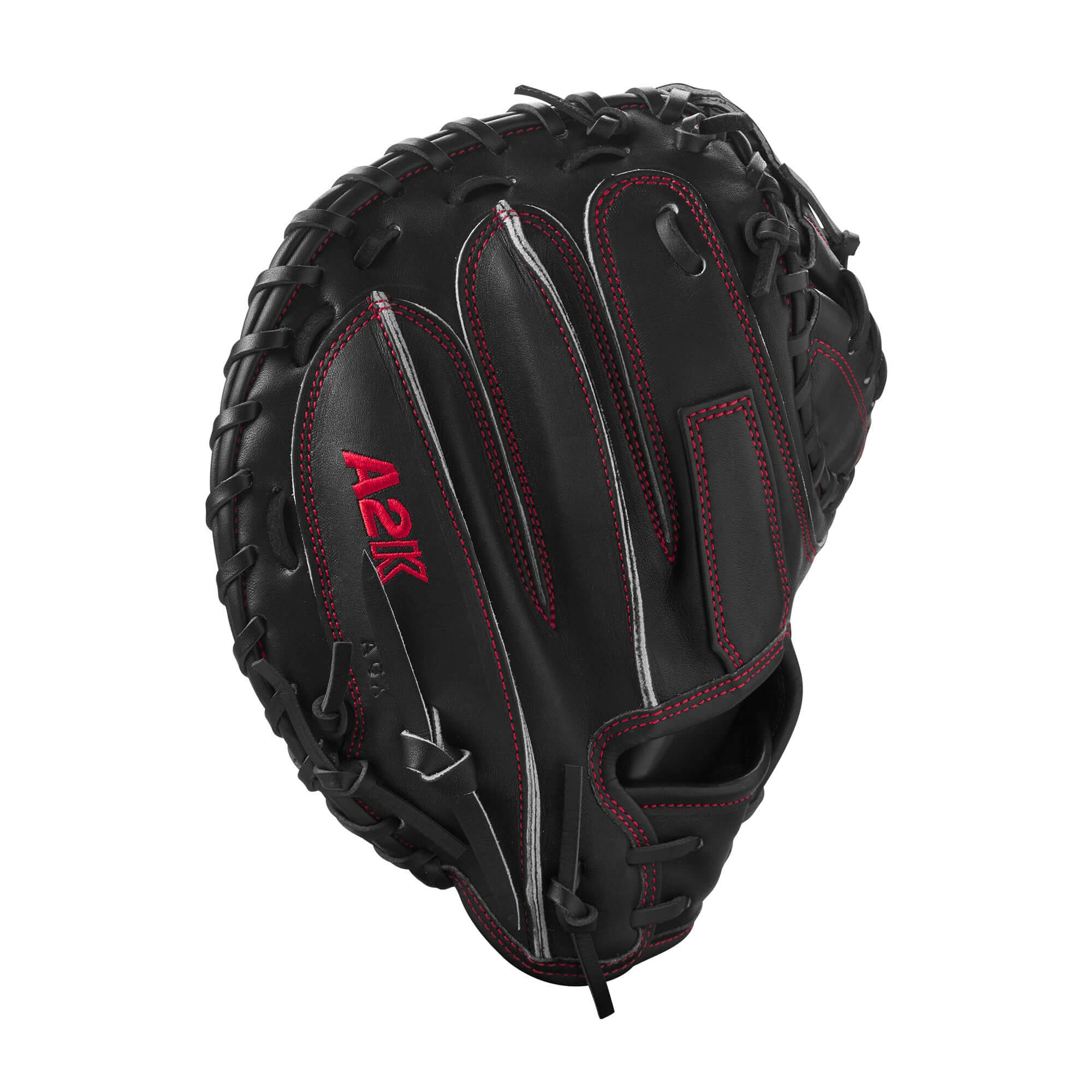 Wilson A2K CW12 33.5" Game Model Catcher’s Mitt in black, designed for precision and control.