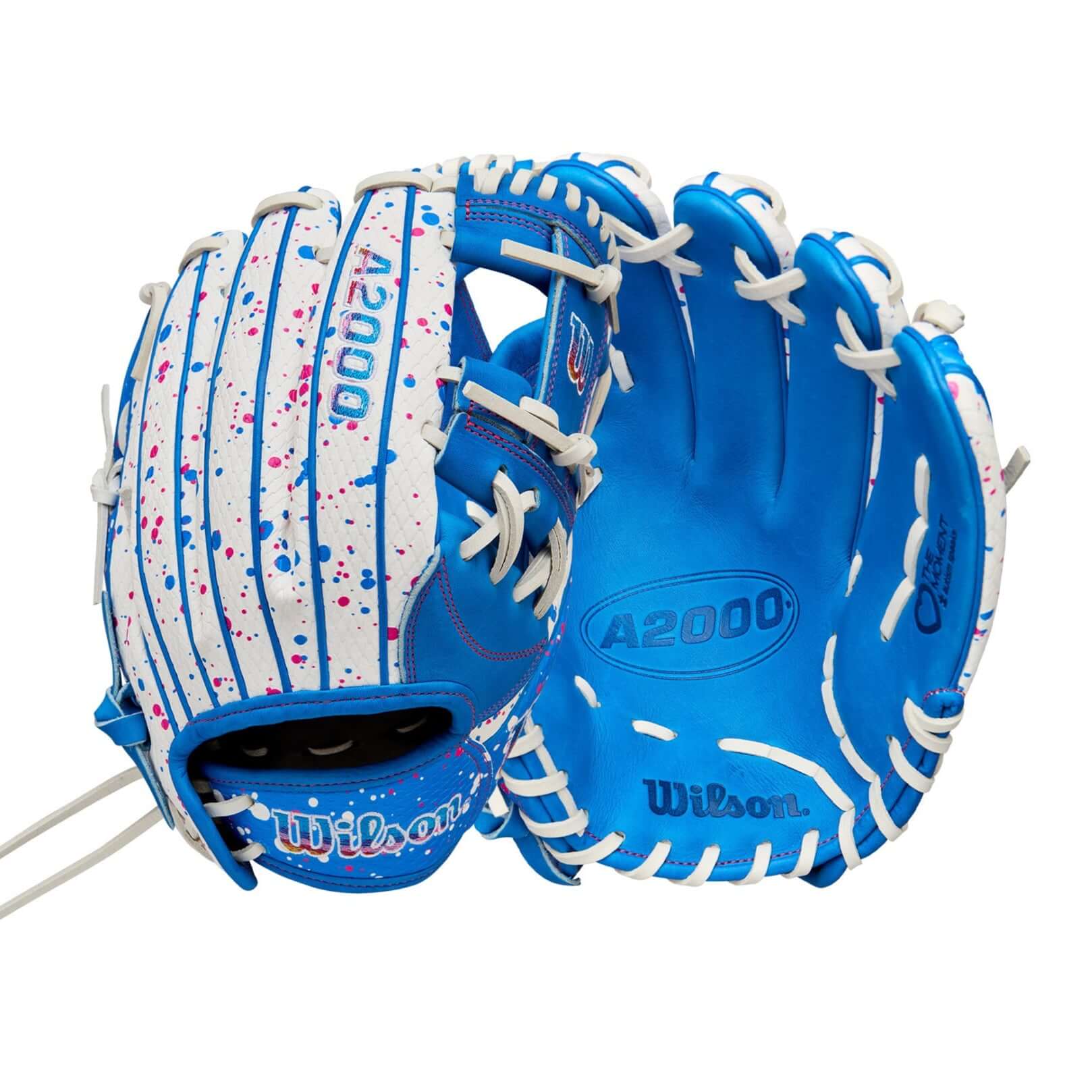 Wilson 2025 Love the Moment A2000 H12SS blue 12" infield fastpitch softball glove with Autism Speaks design.