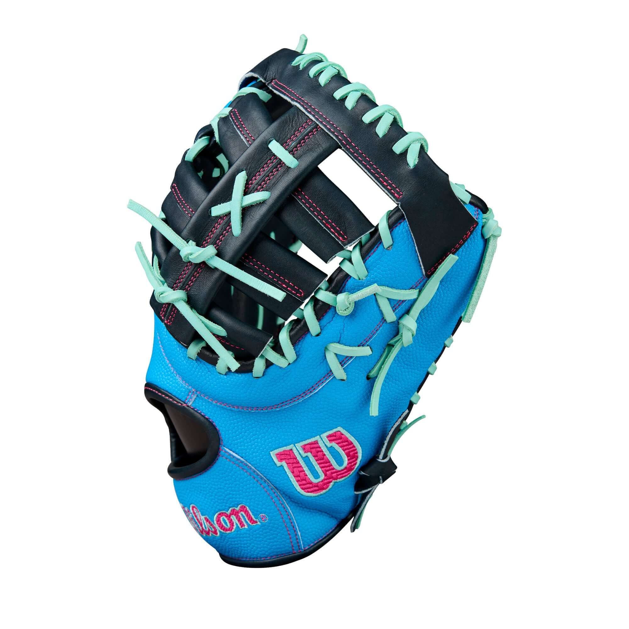 Wilson 2025 A2000 1677SS 12.5” First Base Mitt LHT thumb detail with Comfort Pro Fit lining.