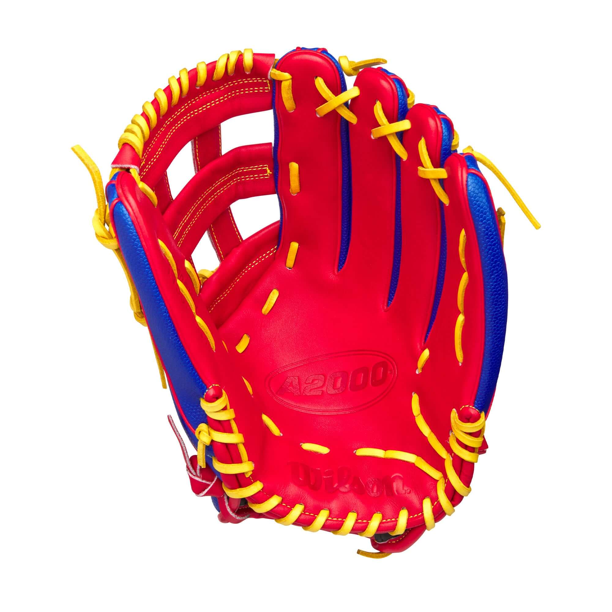 Close-up of A2000 1799SS front palm, showcasing Red Pro Stock leather and comfortable ProLux lining.