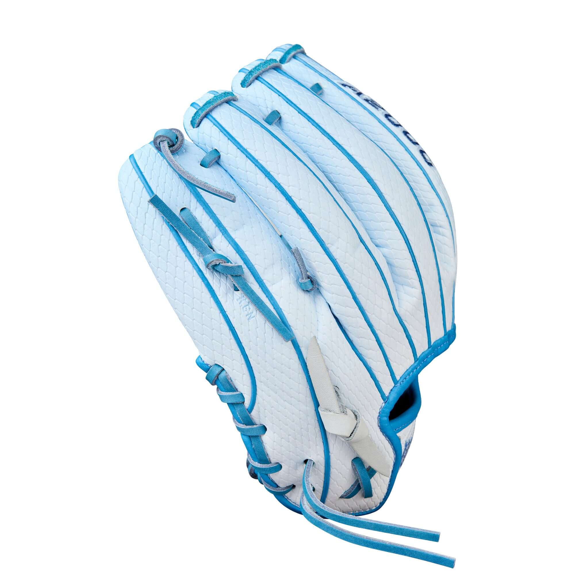 Finger detail of Wilson Winter 2025 A2000 H12SS 12" Infield Fastpitch Softball Glove with Rolled Dual Welting™ structure and stitching.