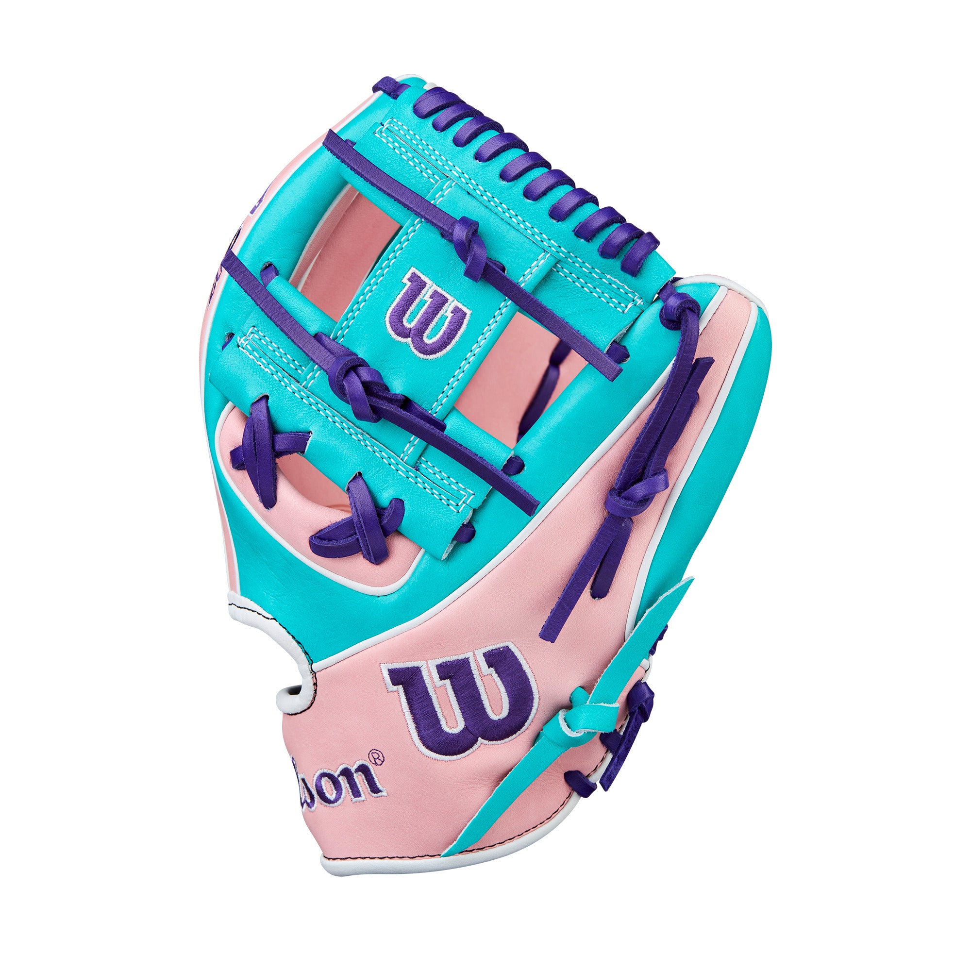 Thumb close-up of Wilson 2025 Winter A2K 1786 11.5" Infield Baseball Glove with stitching and leather grain detail.