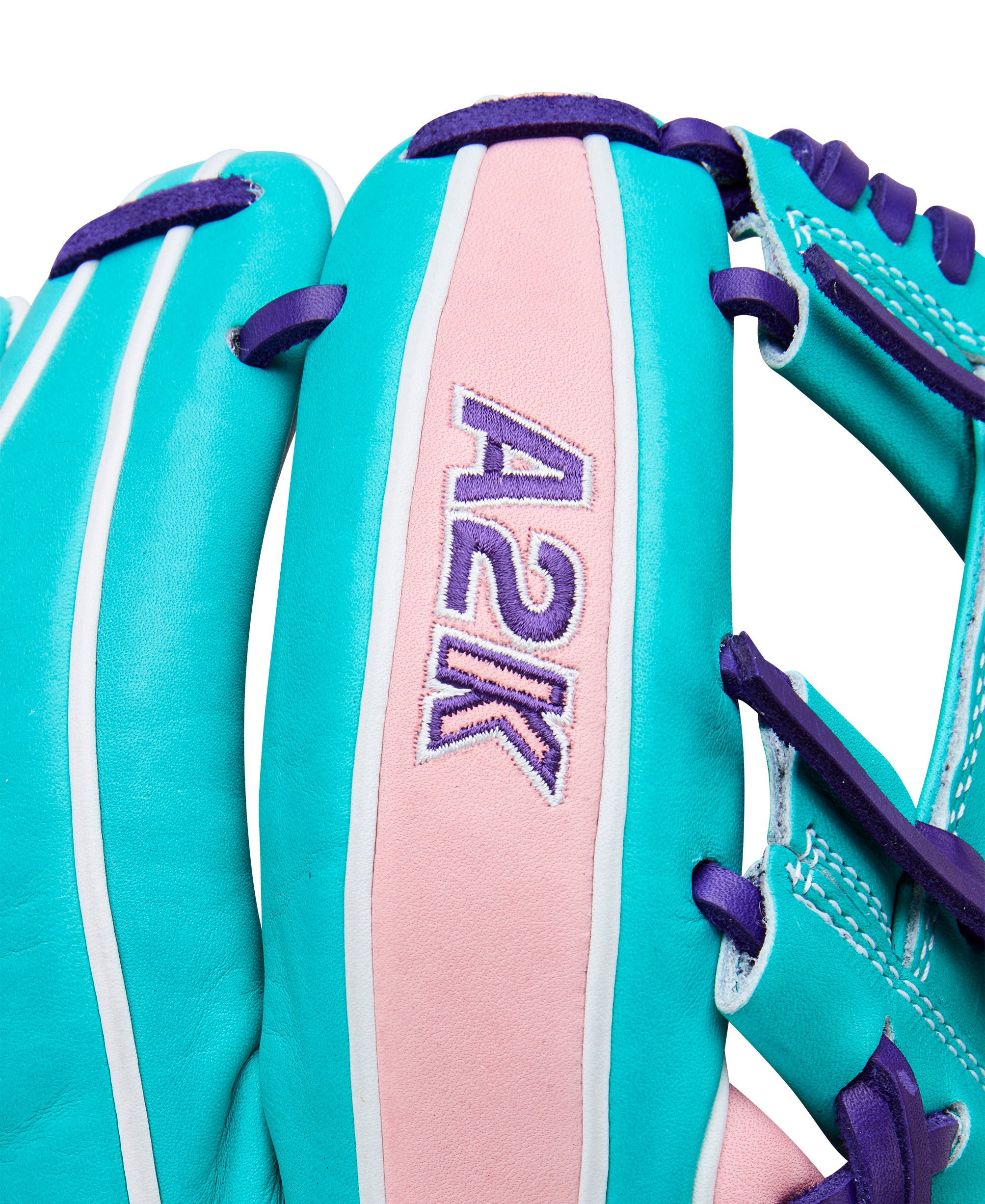 Fingers showing A2K logo and Wilson branding on the 2025 Winter A2K 1786 11.5" Infield Baseball Glove.